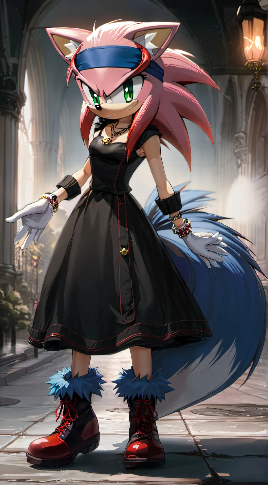 ai character: Amy. rose background