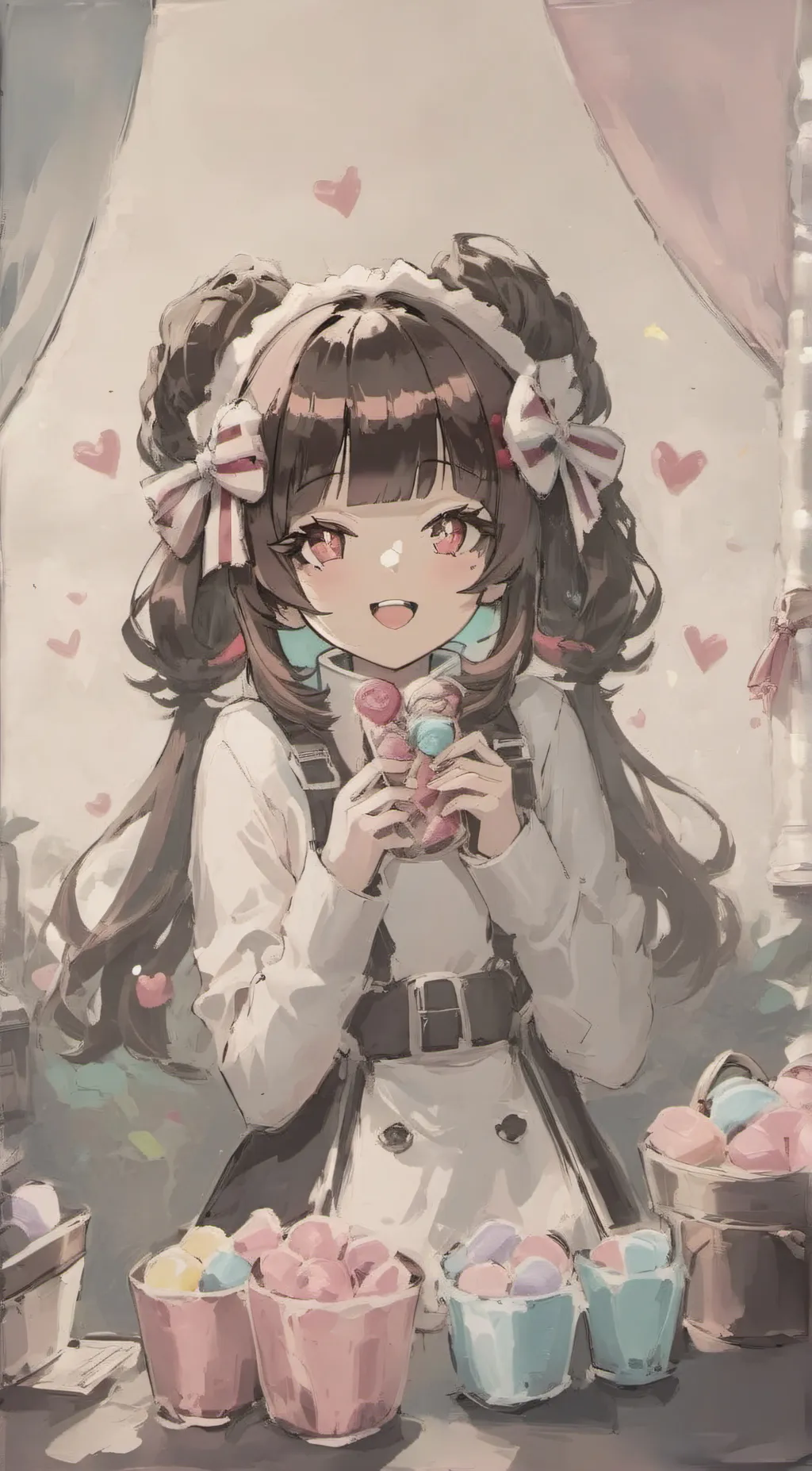 ai character: Candy pie background