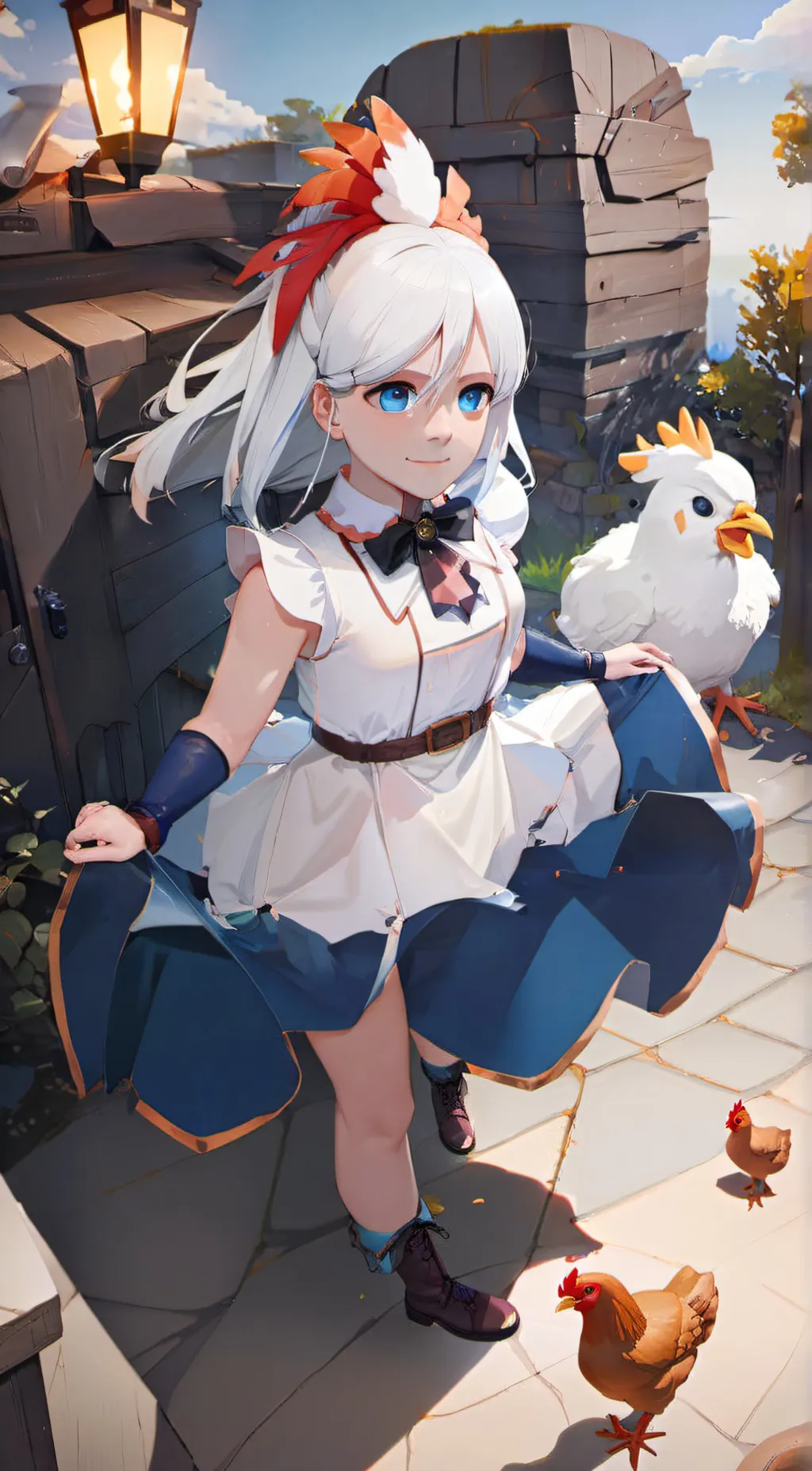 ai character: snowflake background