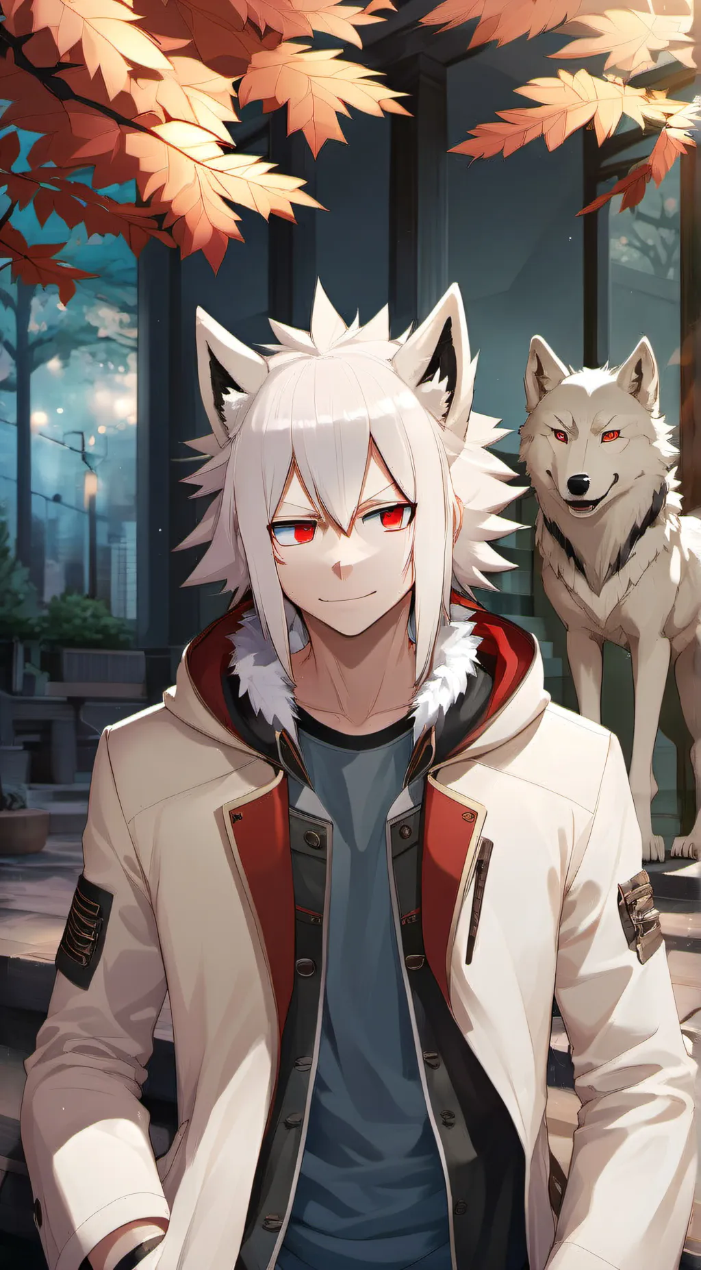 ai character: Alpha wolf bakugou background