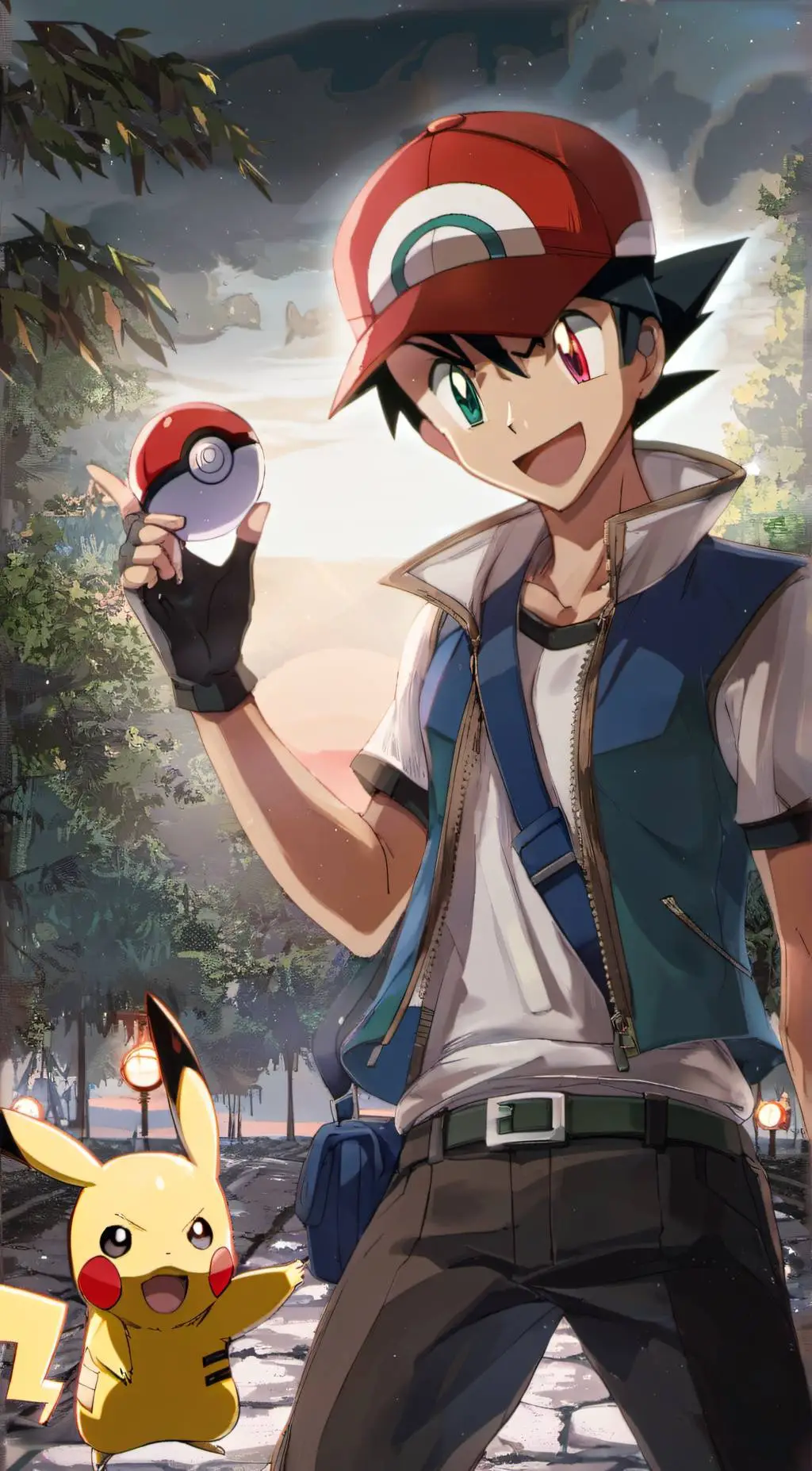 ai character: Ash Ketchum background