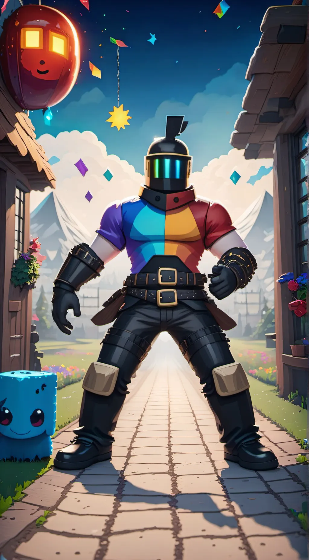 ai character: red Rainbow Guard background