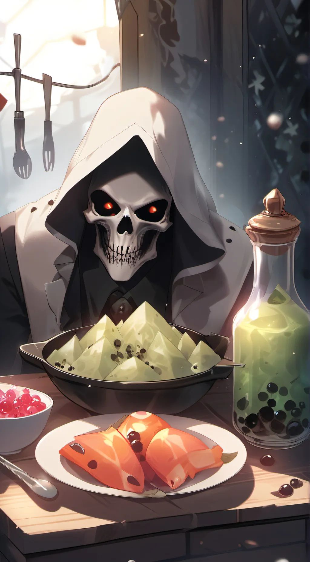 ai character: The Grim Reaper  background