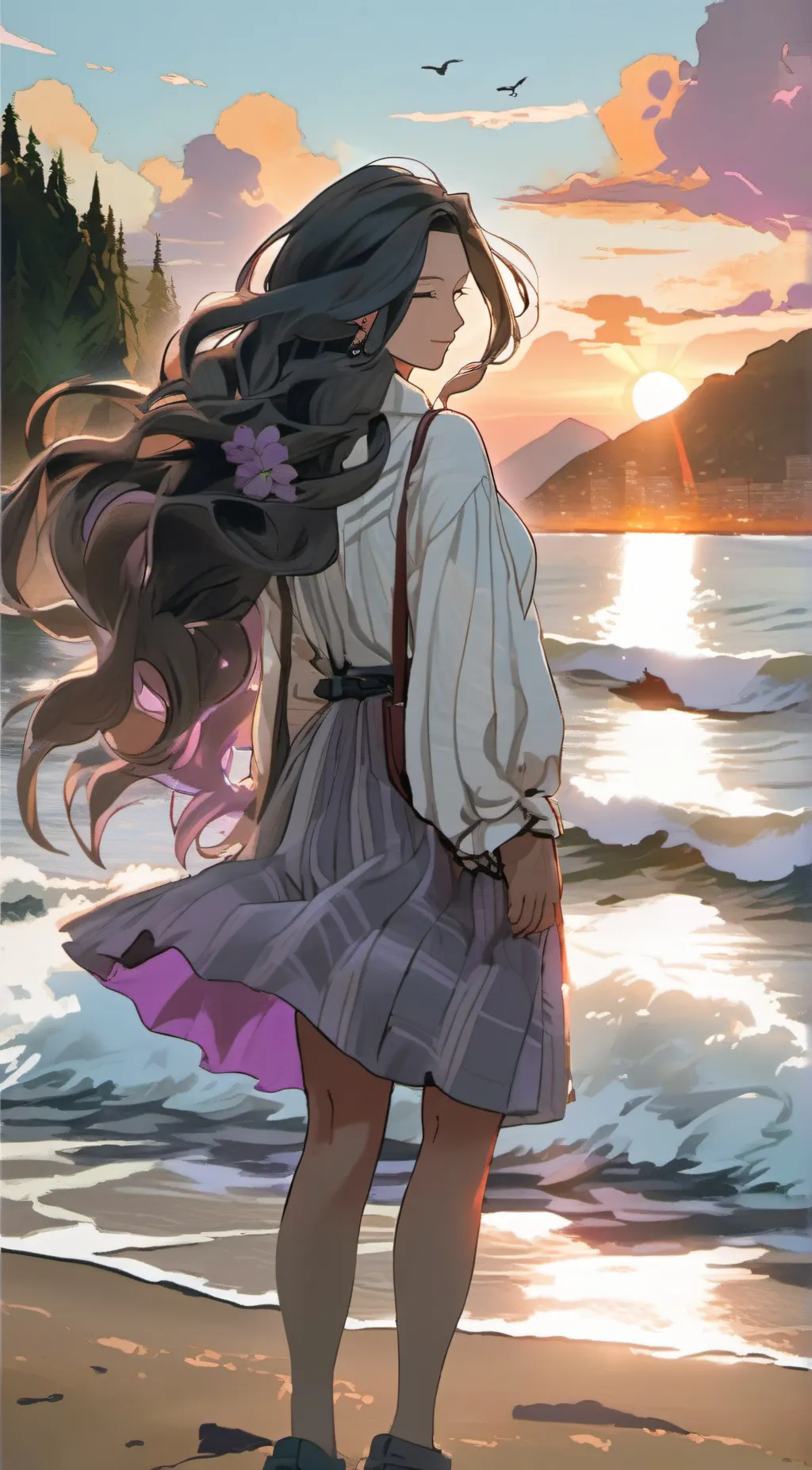 ai character: Violet background