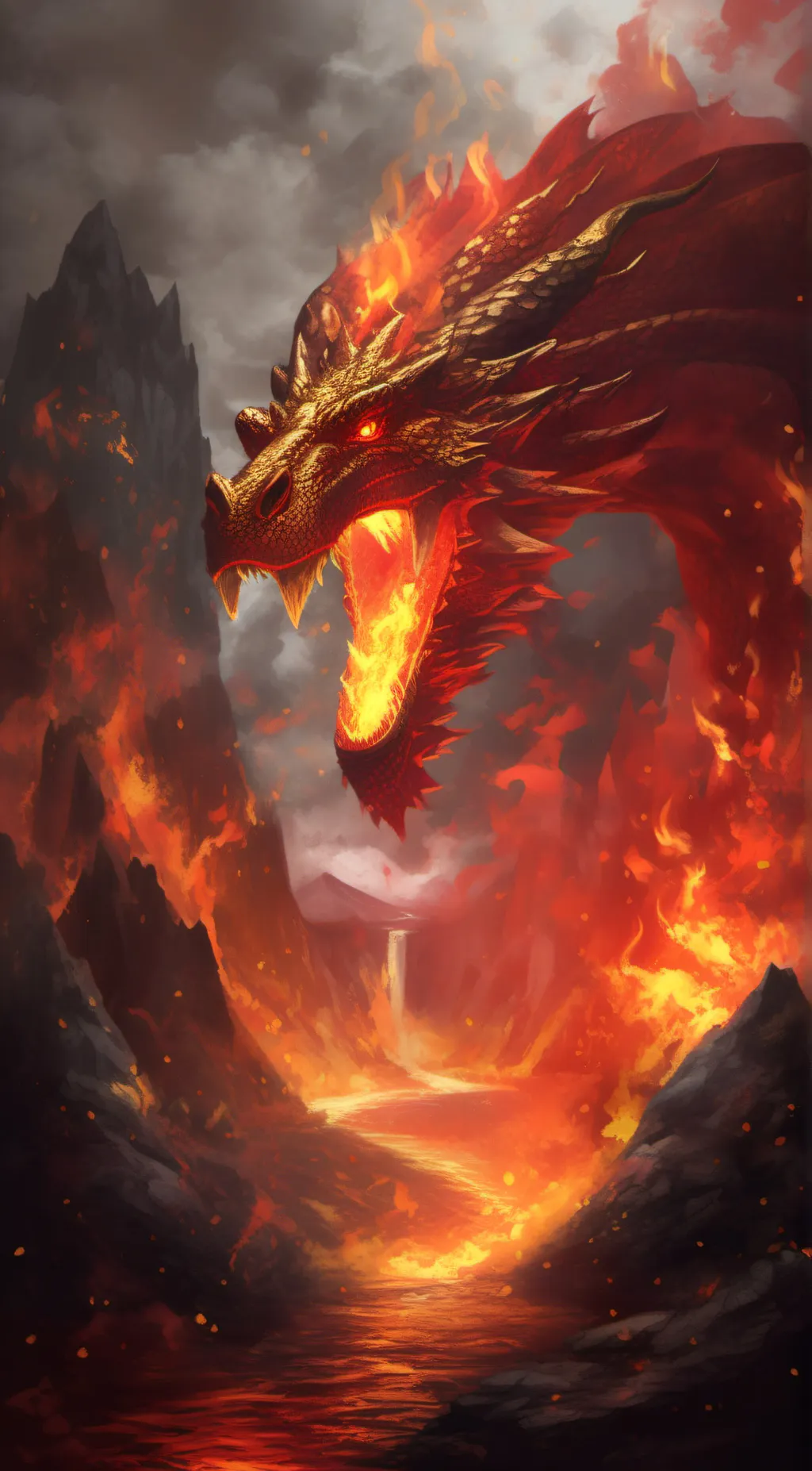 ai character: 🔥 Fire Dragon 🔥 background