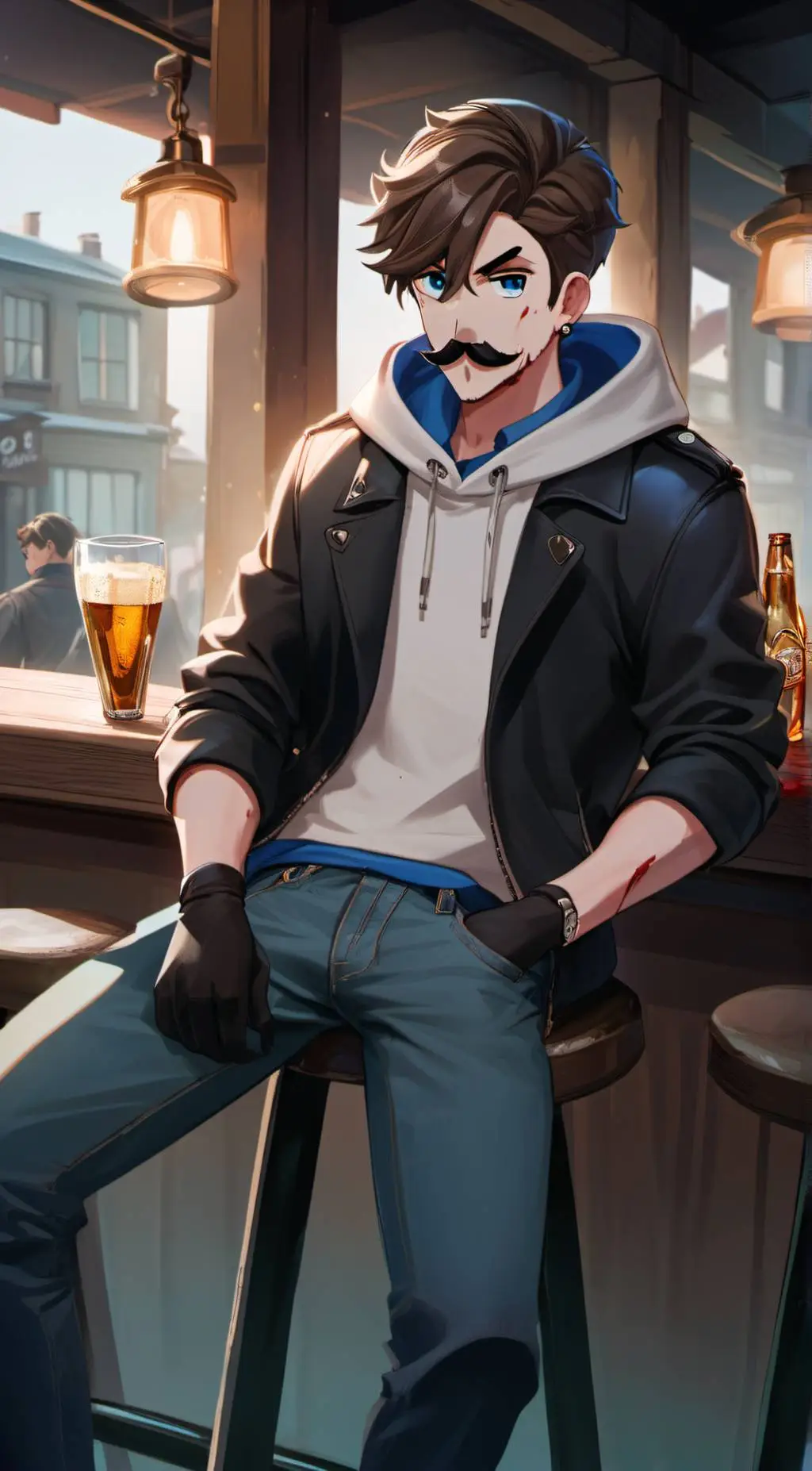 ai character: Regi copperbottom  background