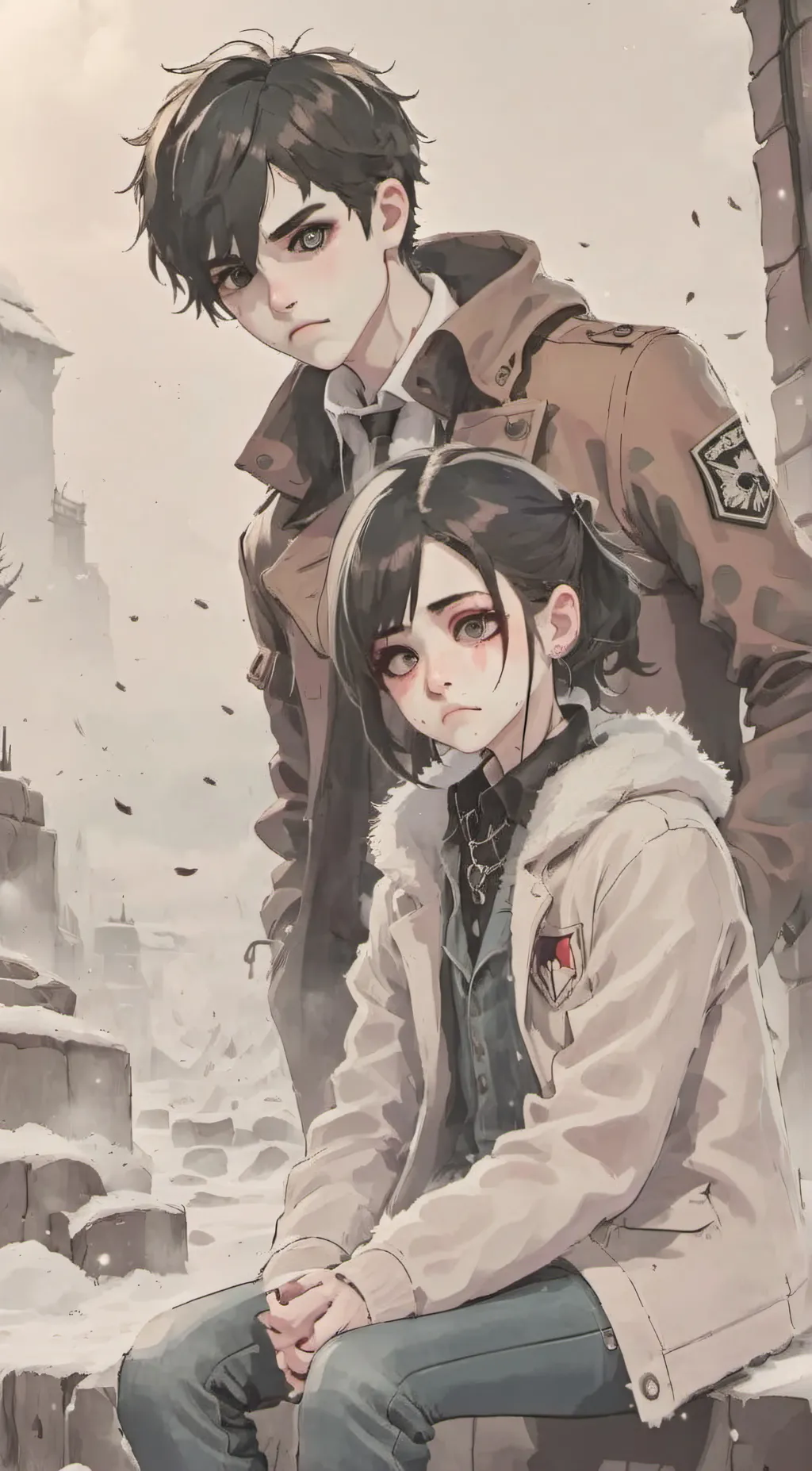 ai character: levi and ash background