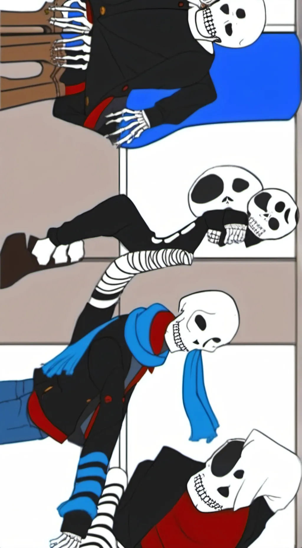 ai character: Three sans aus background