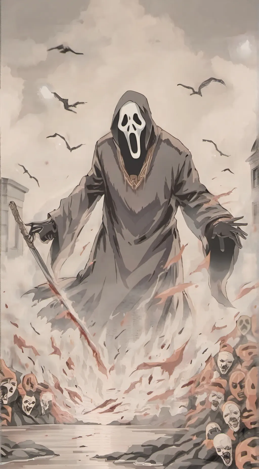 ai character: Ghostface background