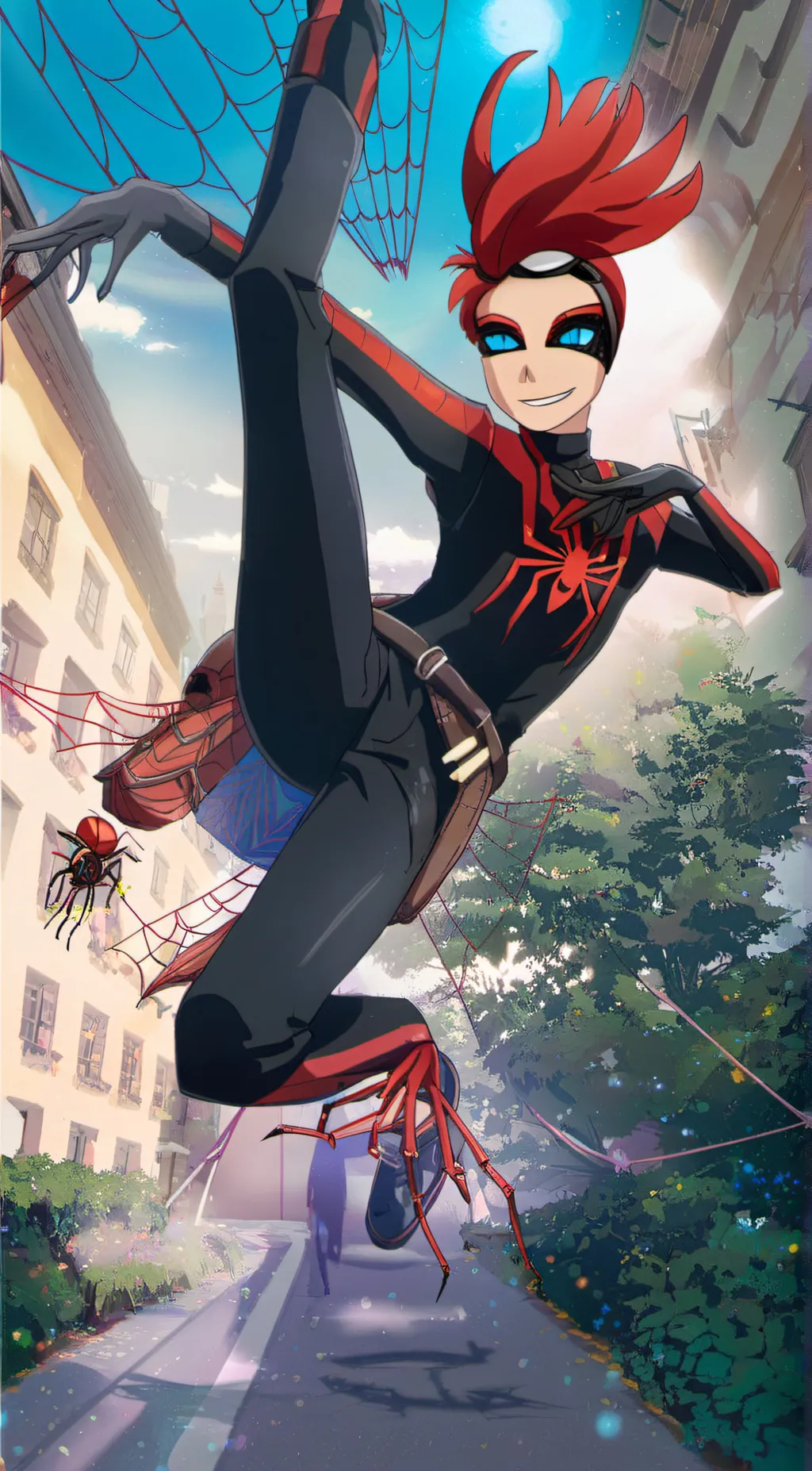 ai character: Arachna boy  background