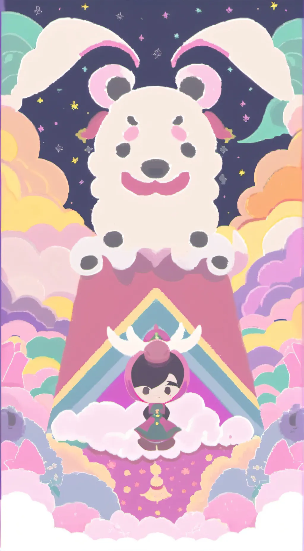 ai character: Pastel world background