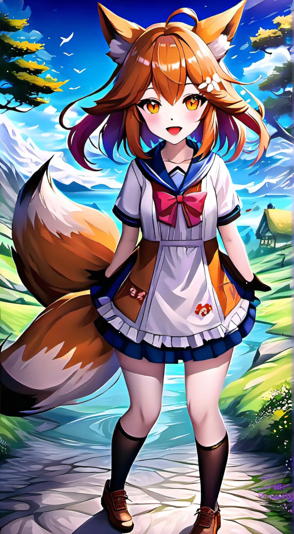 ai character: fox girl background