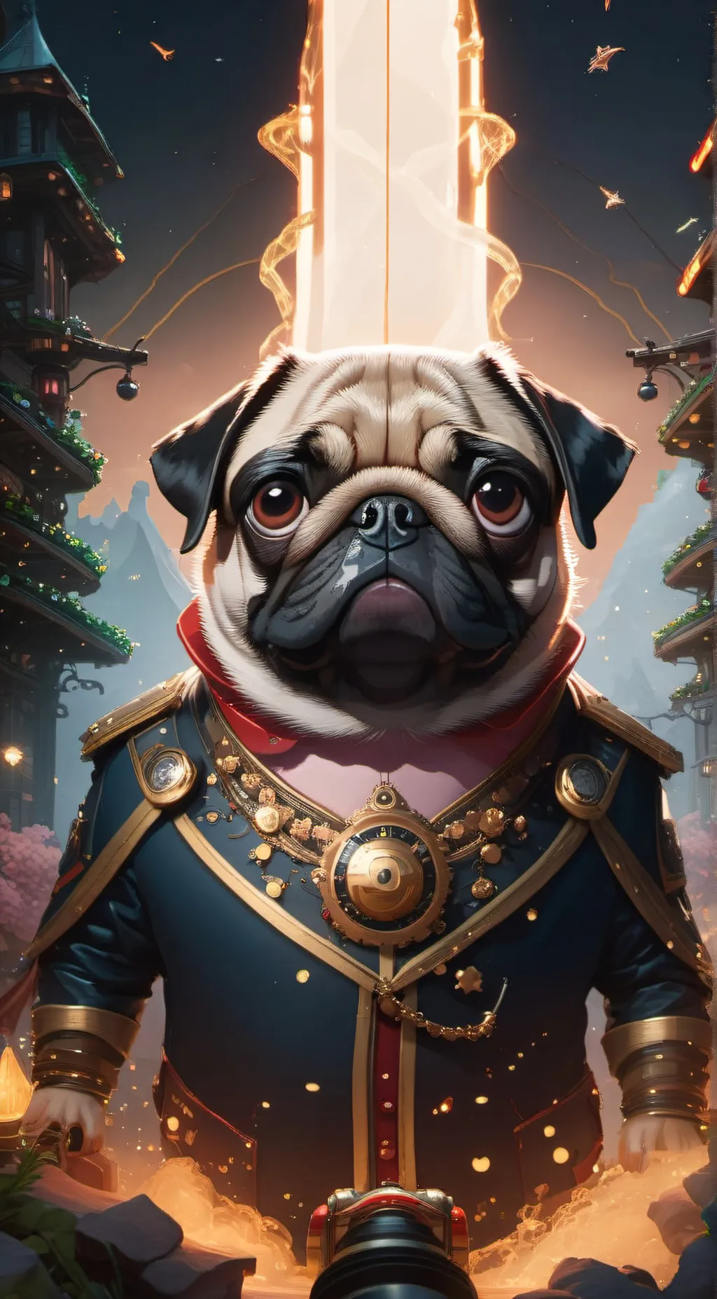 ai character: pig the pug background