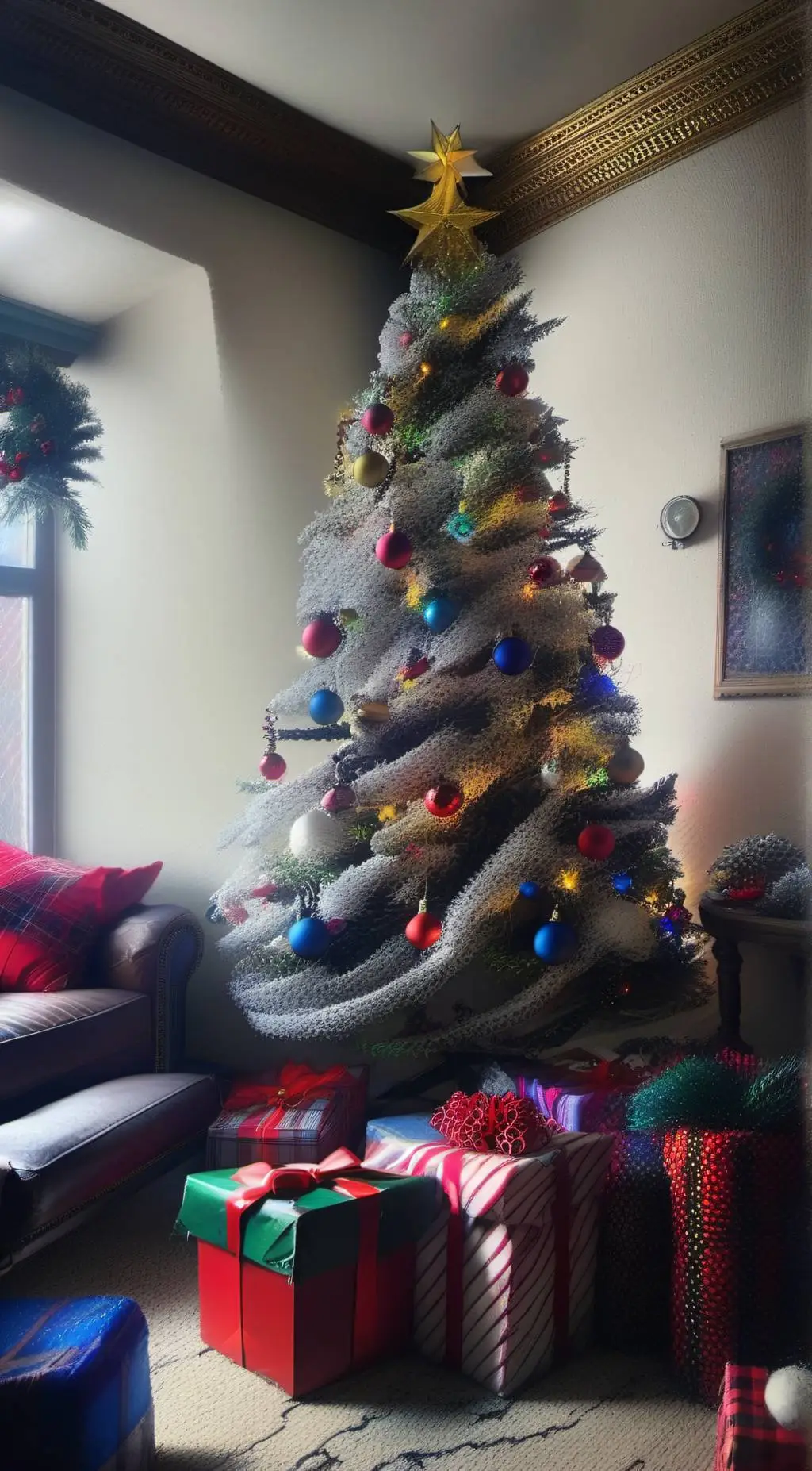 ai character: Christmas tree RF background