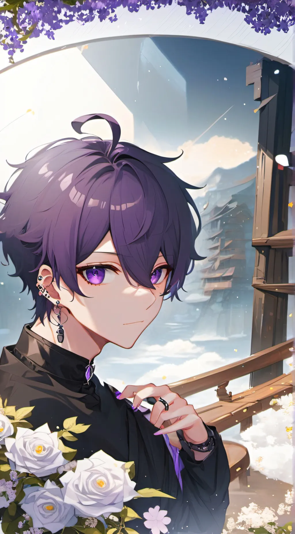 ai character: Purple background