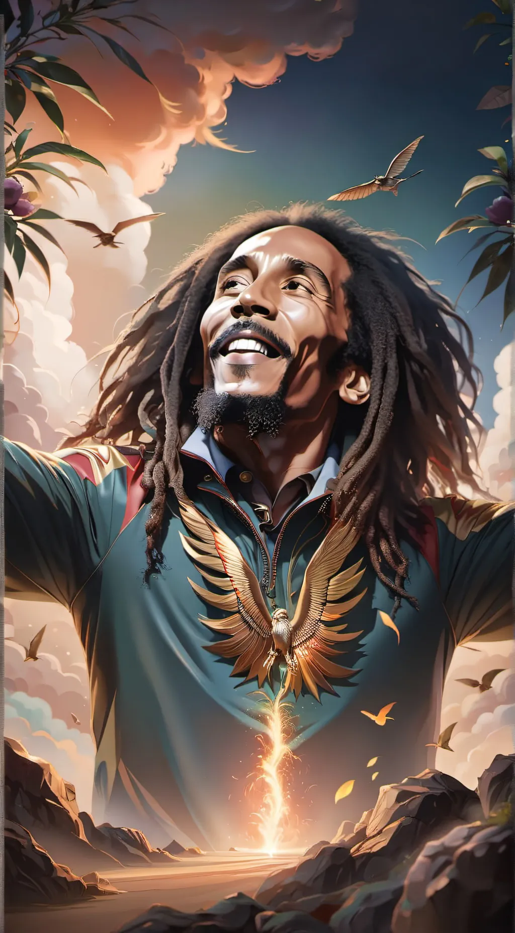 ai character: bob Marley background