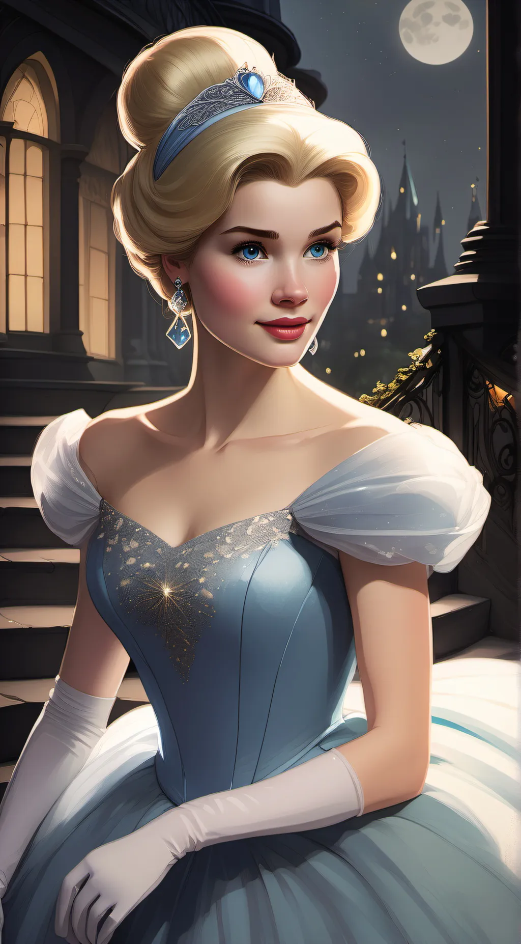 ai character: Cinderella  background