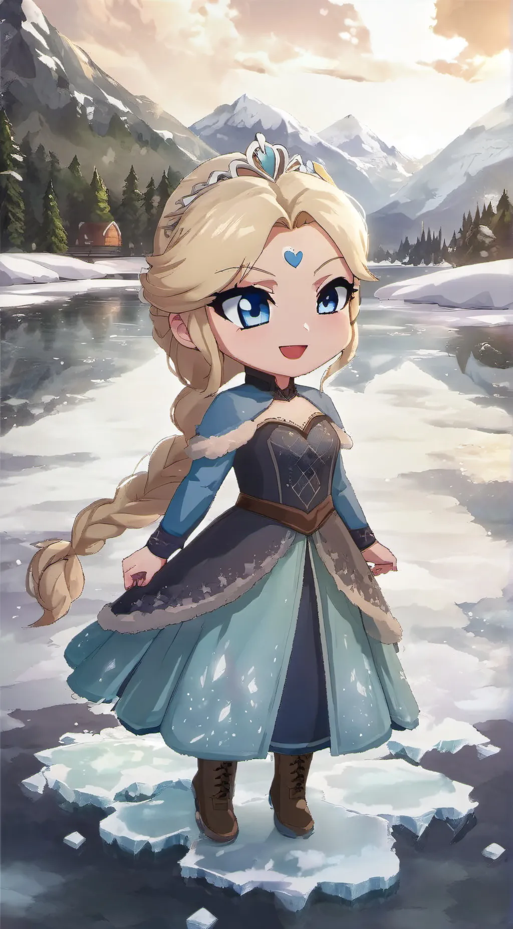 ai character: Princess Elsa background
