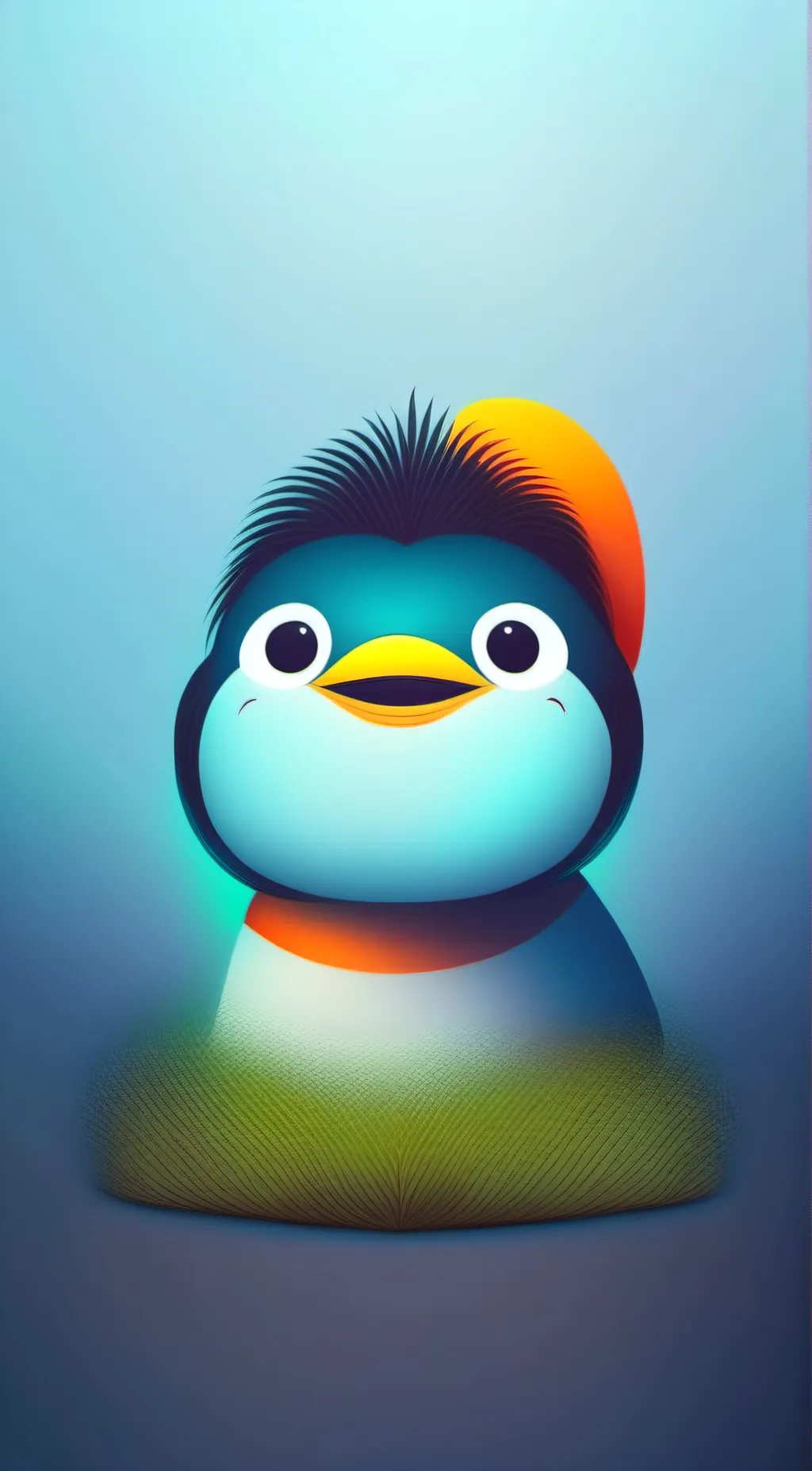 ai character: Mint The Penguin background