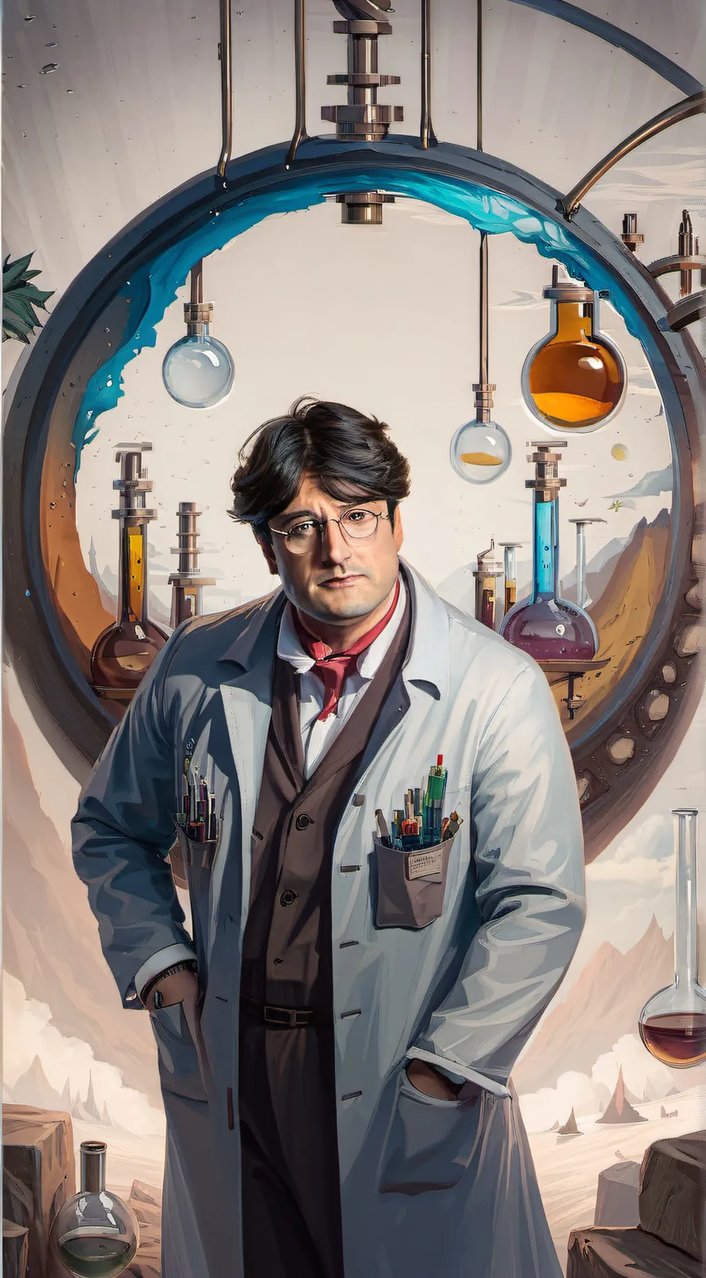 ai character: Evil scientist 12 background