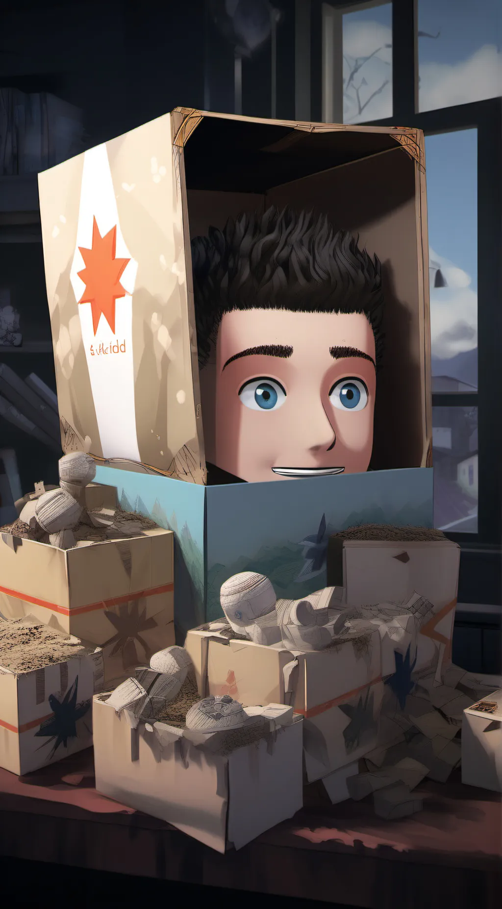 ai character: gman skibidi box background