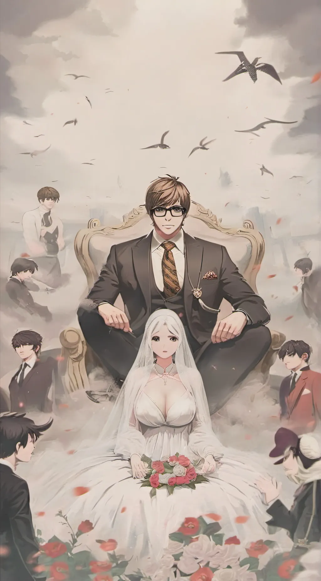 ai character: Sarah and Ben  background