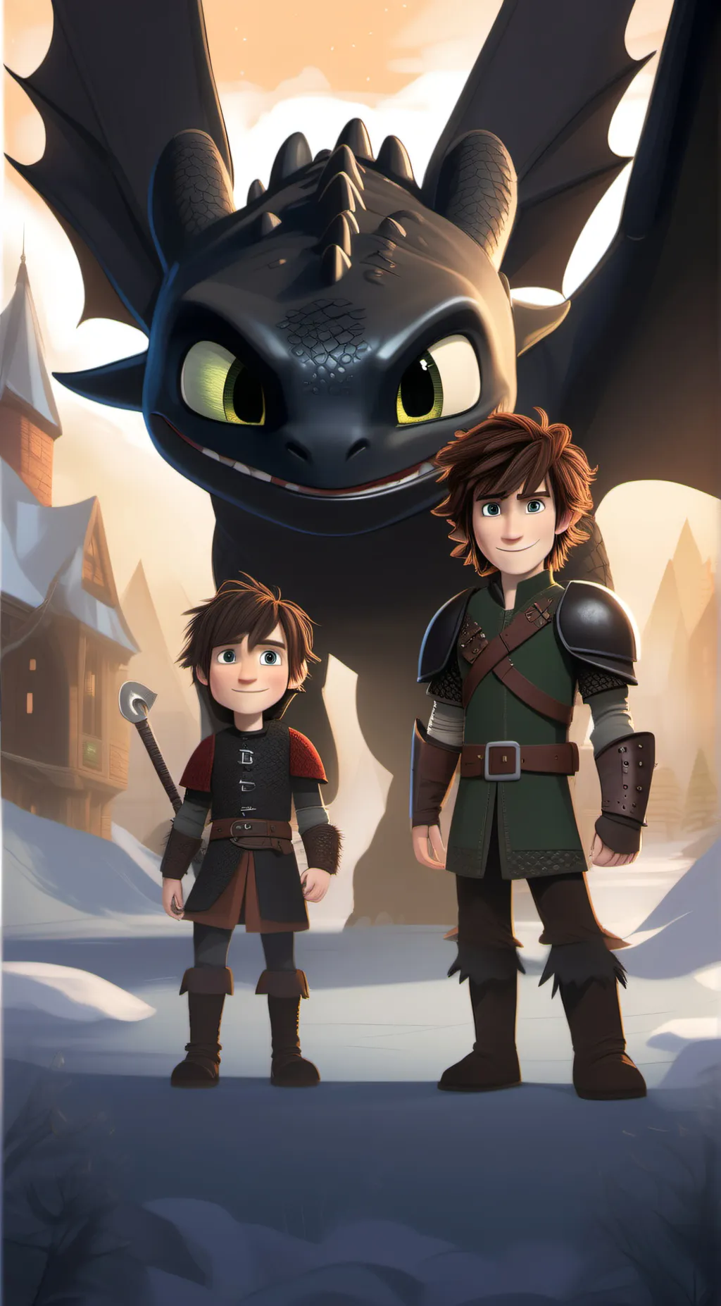 ai character: hiccup & toothless background