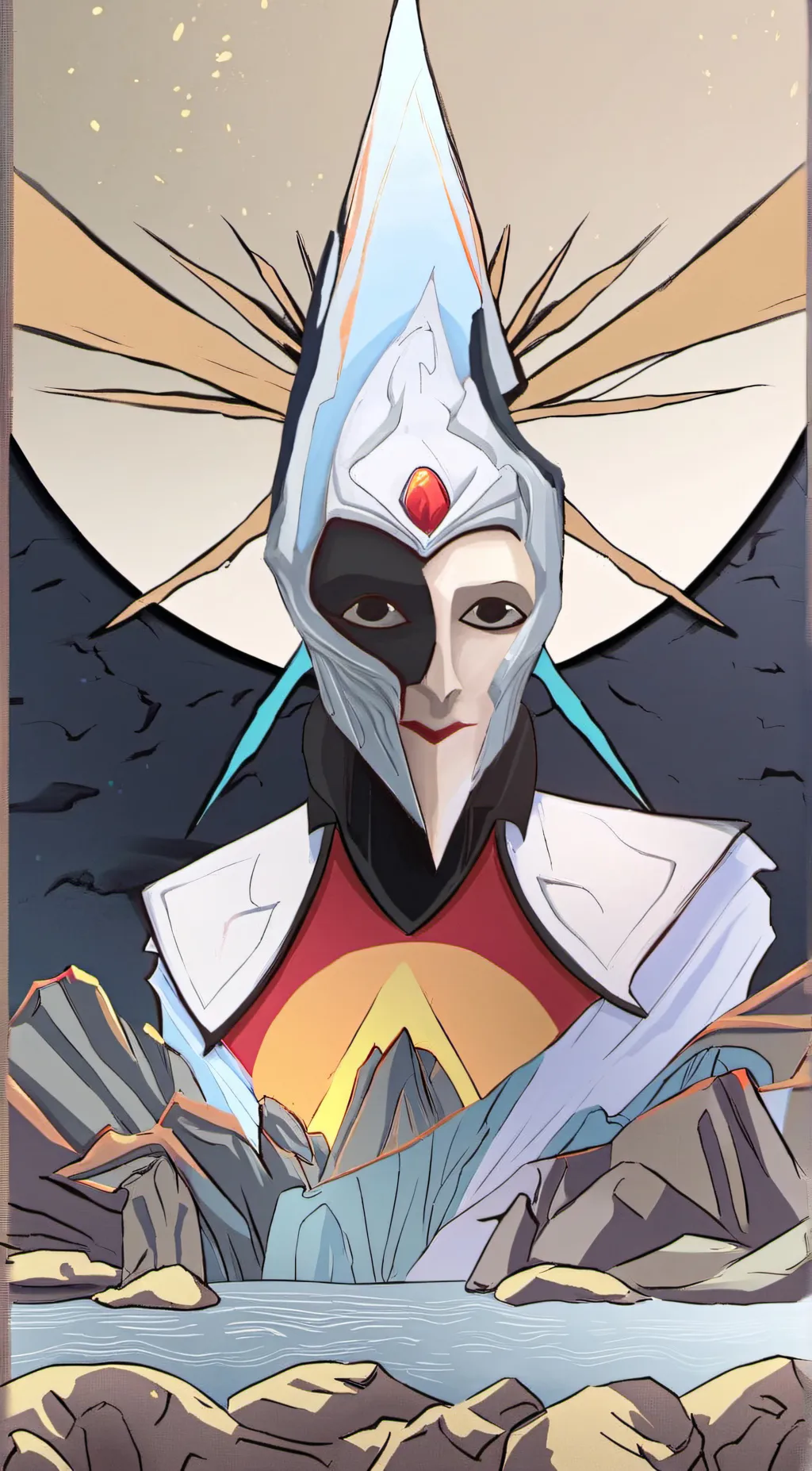 ai character: Moon and Sun background