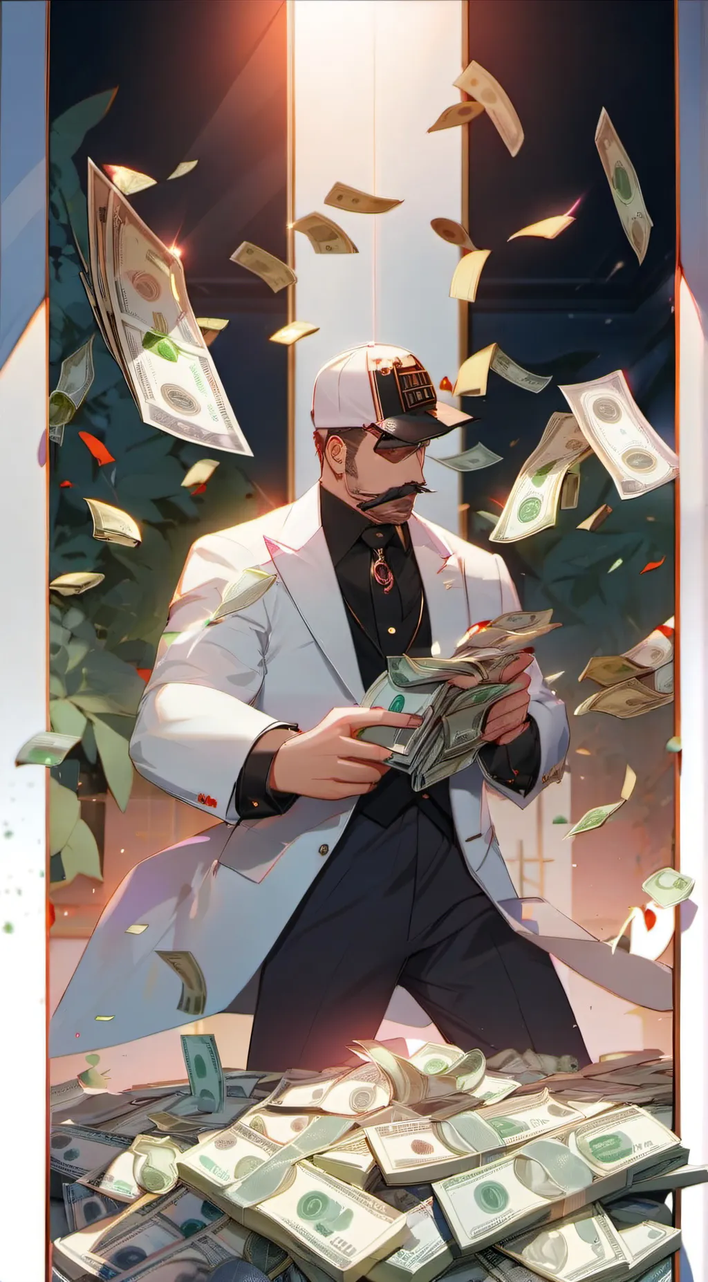 ai character: Money man John  background