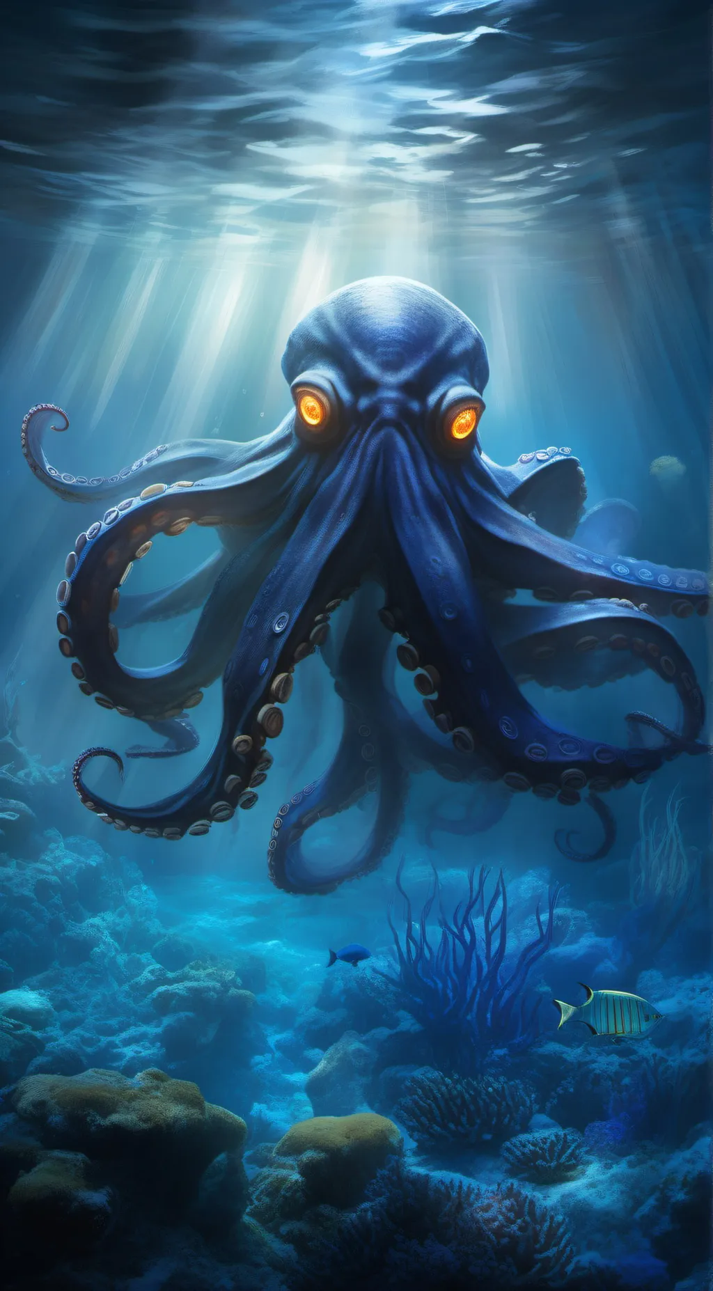 ai character: the blue Kraken background