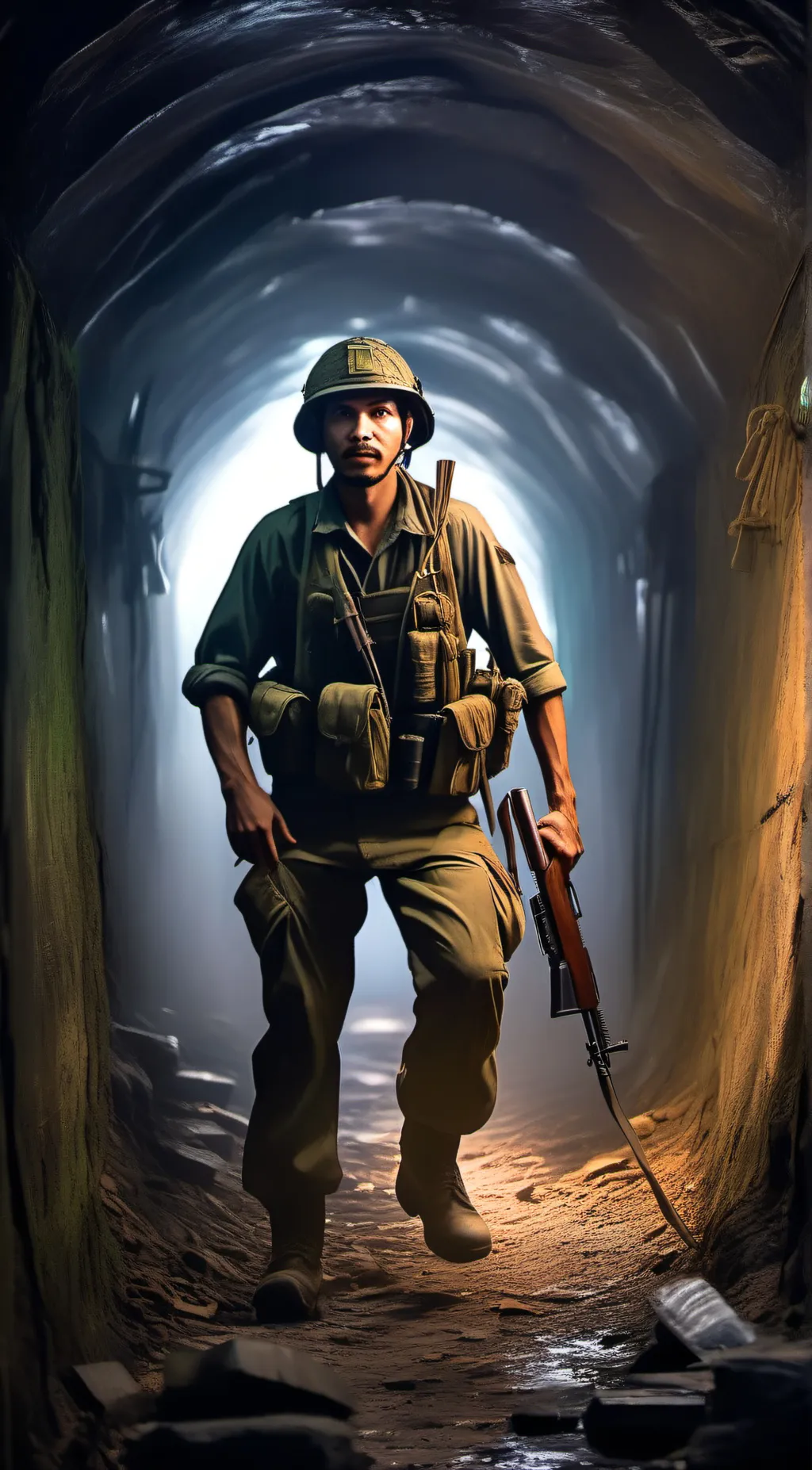 ai character: vietnam tunnels background