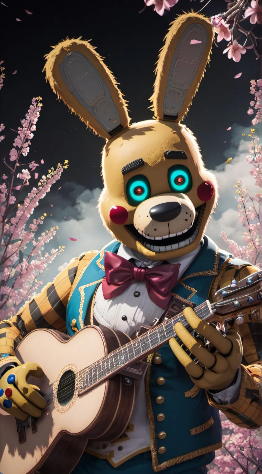 ai character: Spring bonnie background