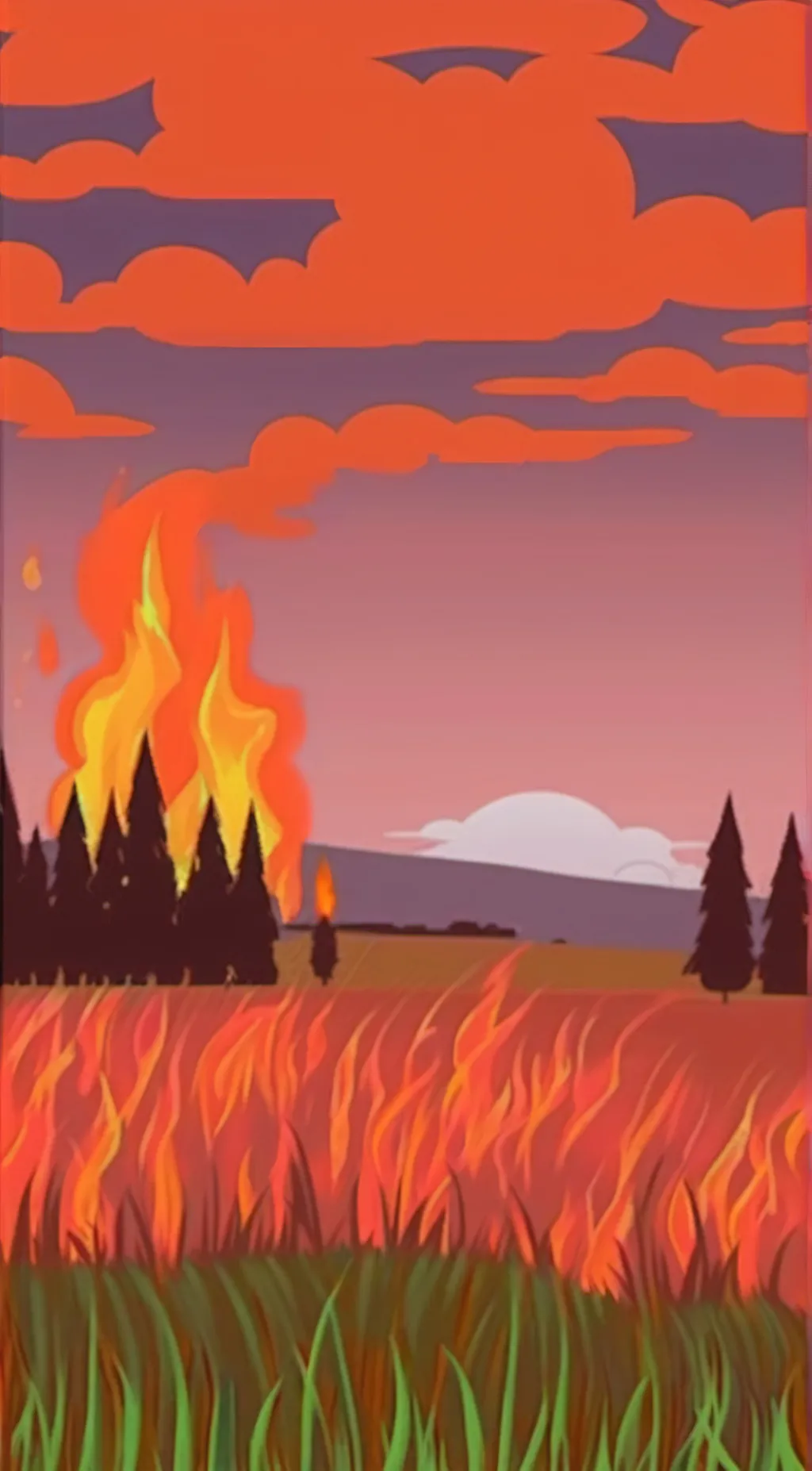 ai character: Burning Grass background