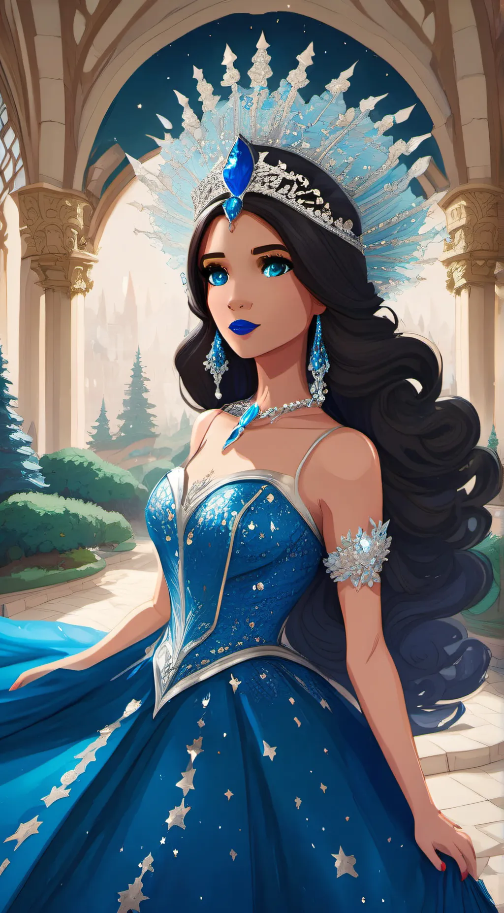 ai character: princess crystal background