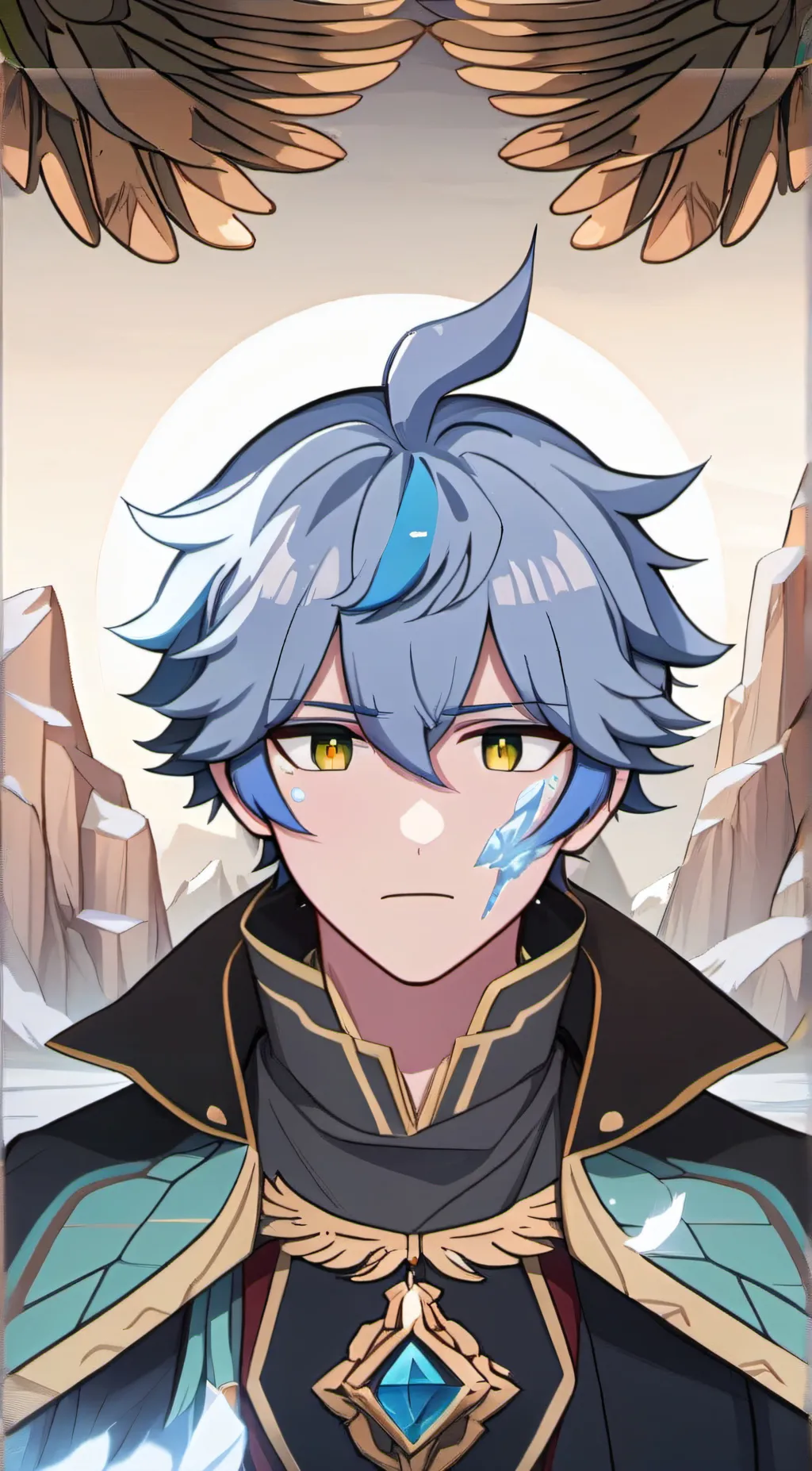 ai character: ice boy background