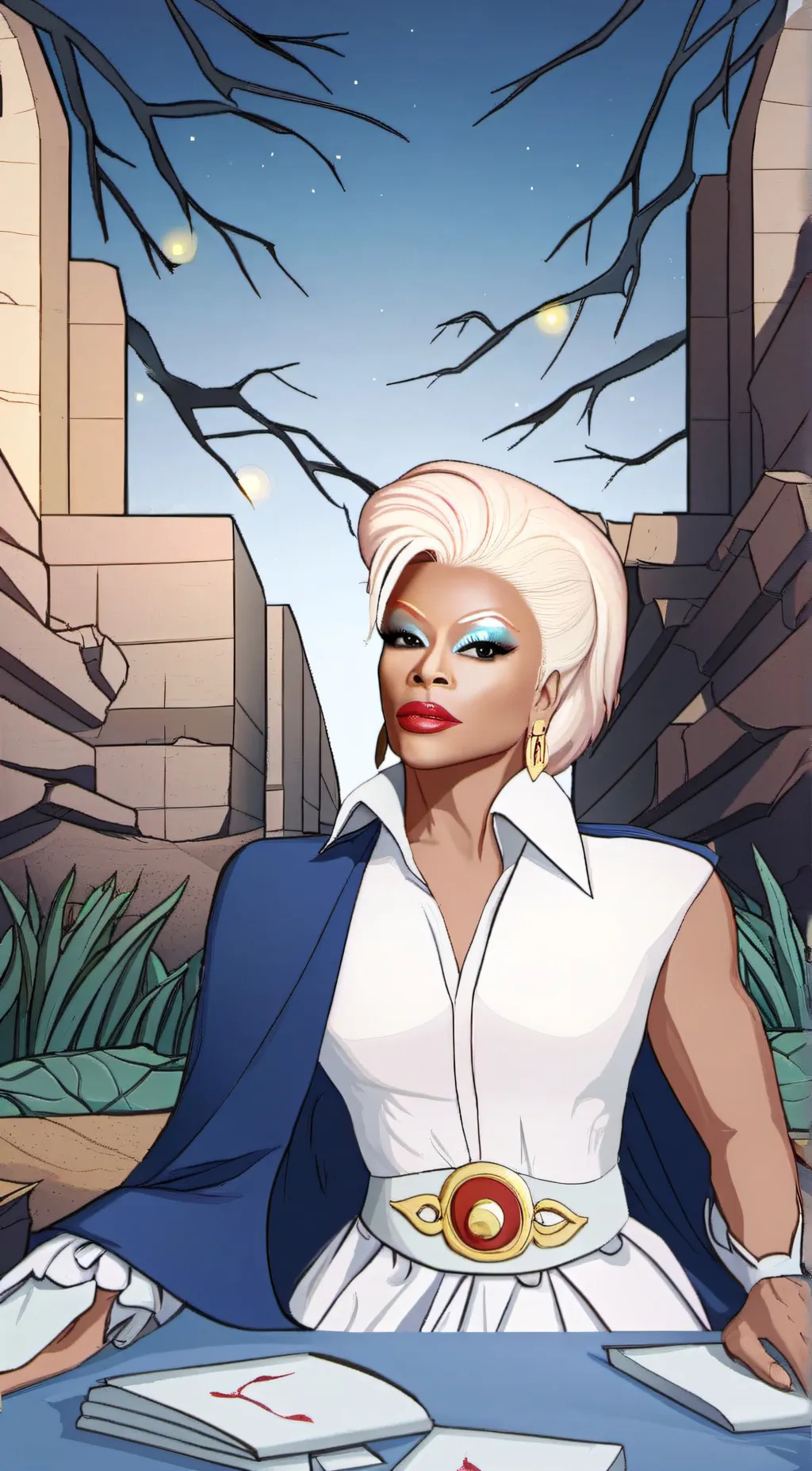 ai character: Rupals drag race  background