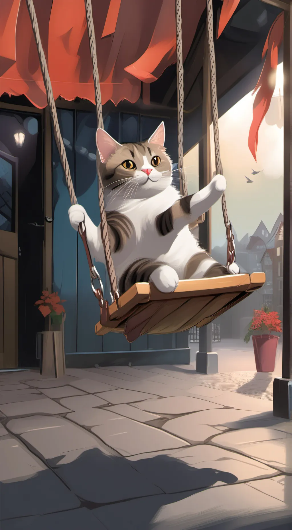 ai character: Swing cat background