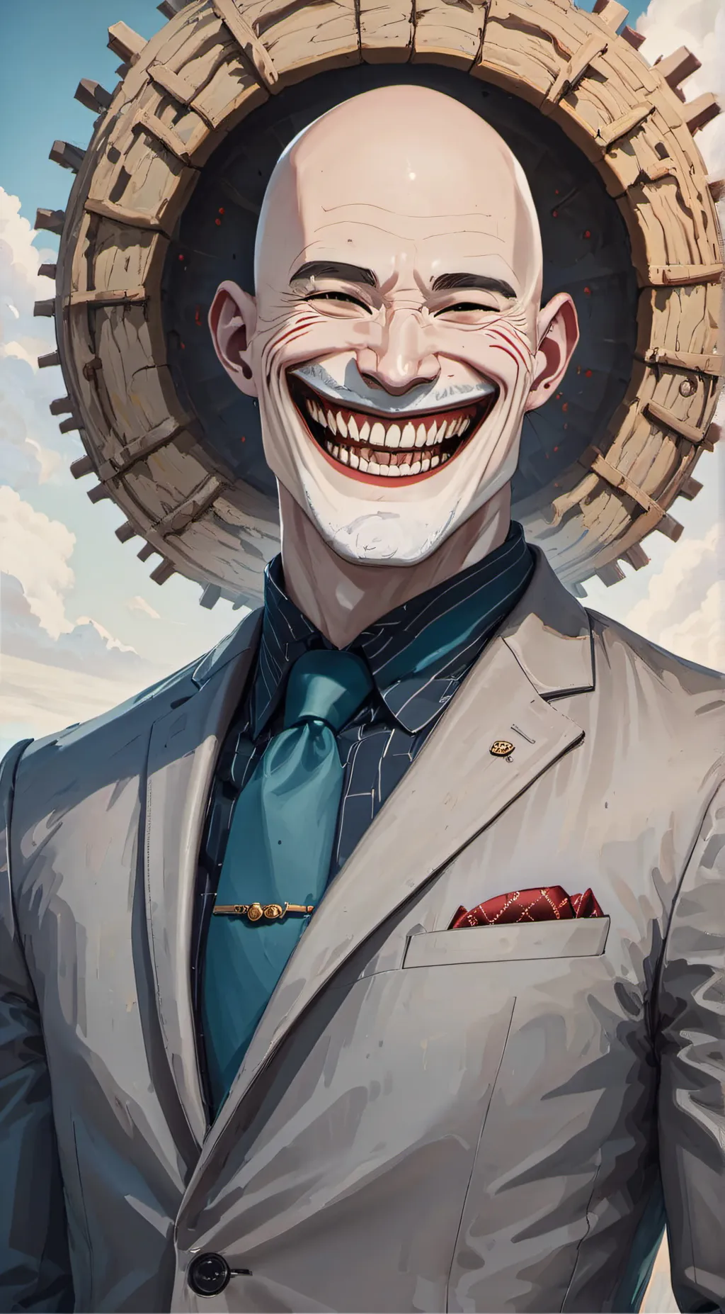 ai character: troll face  background