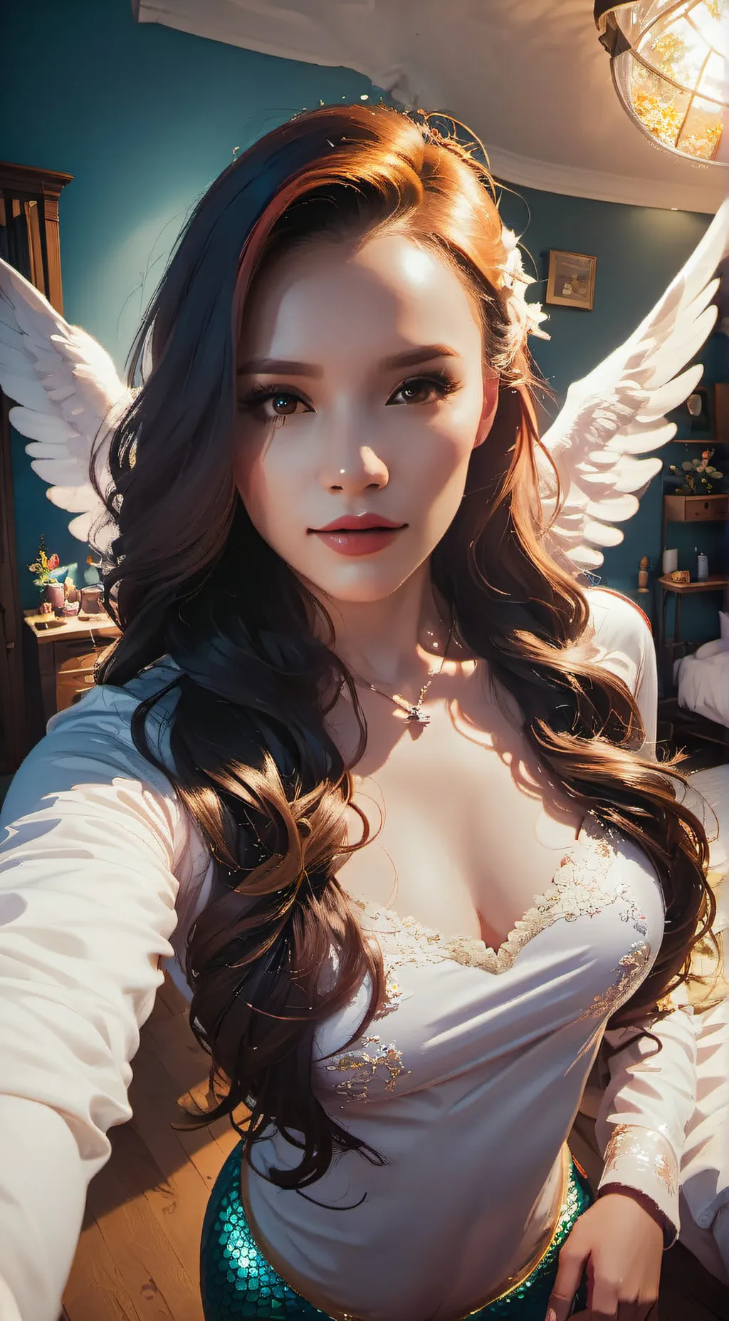 ai character: Jennifer VGoddess  background