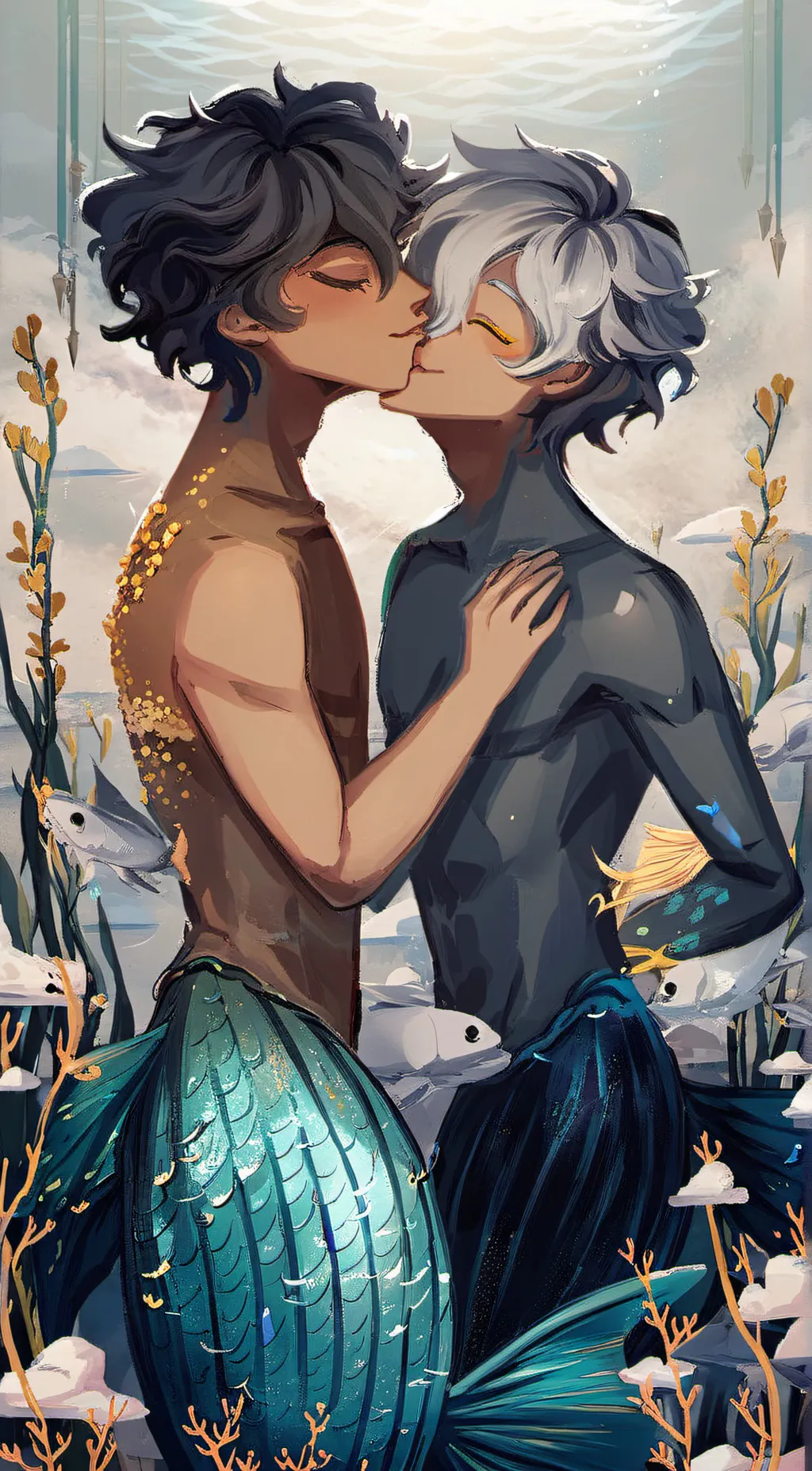 ai character: 🐬🐟James & Milo🌊🫧 background