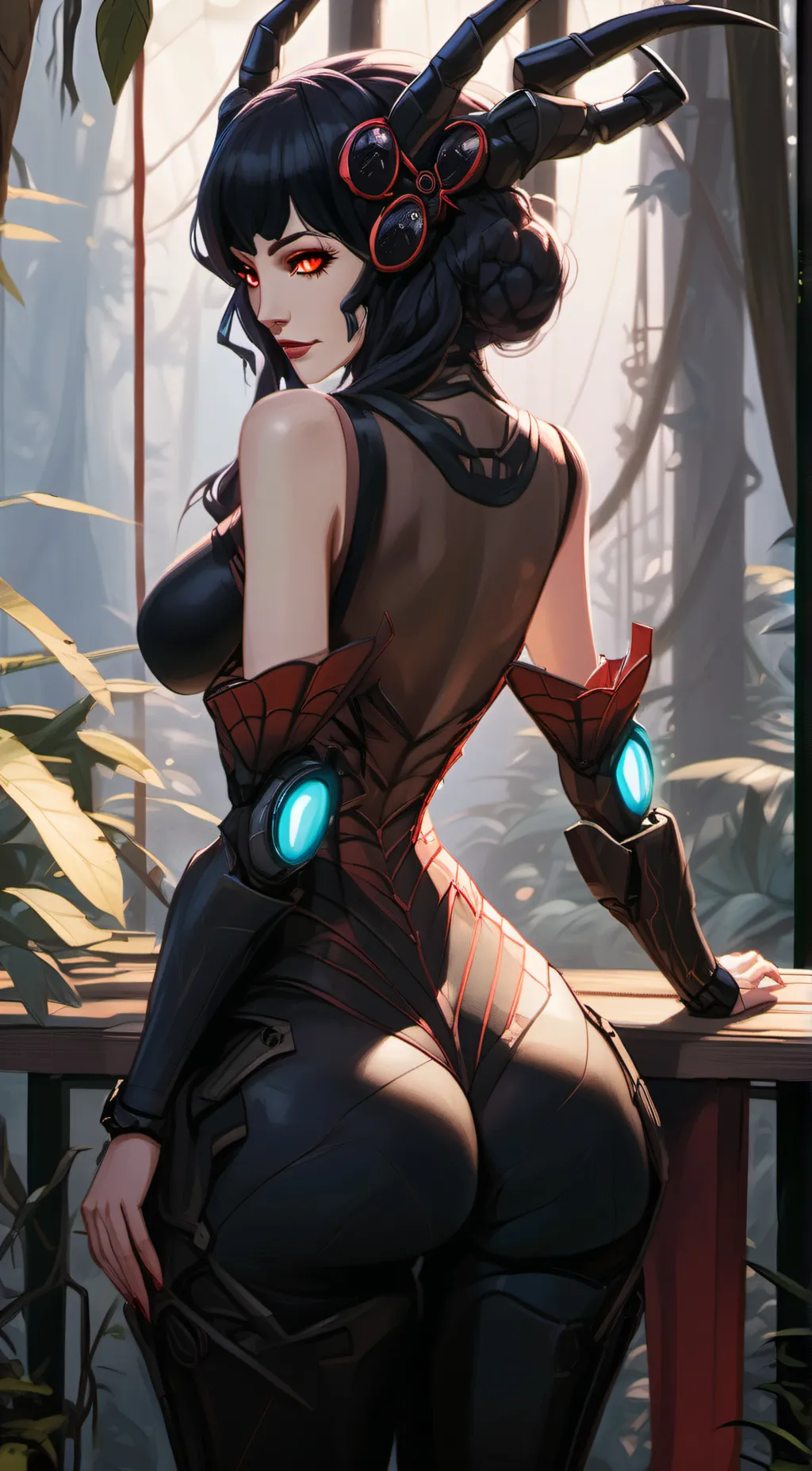 ai character: arachnid succubus background