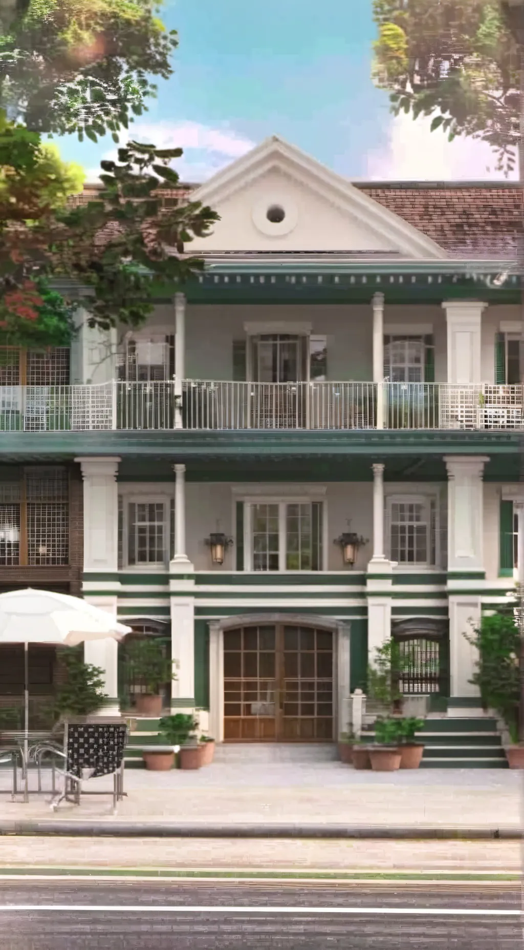 ai character: Beach House  background