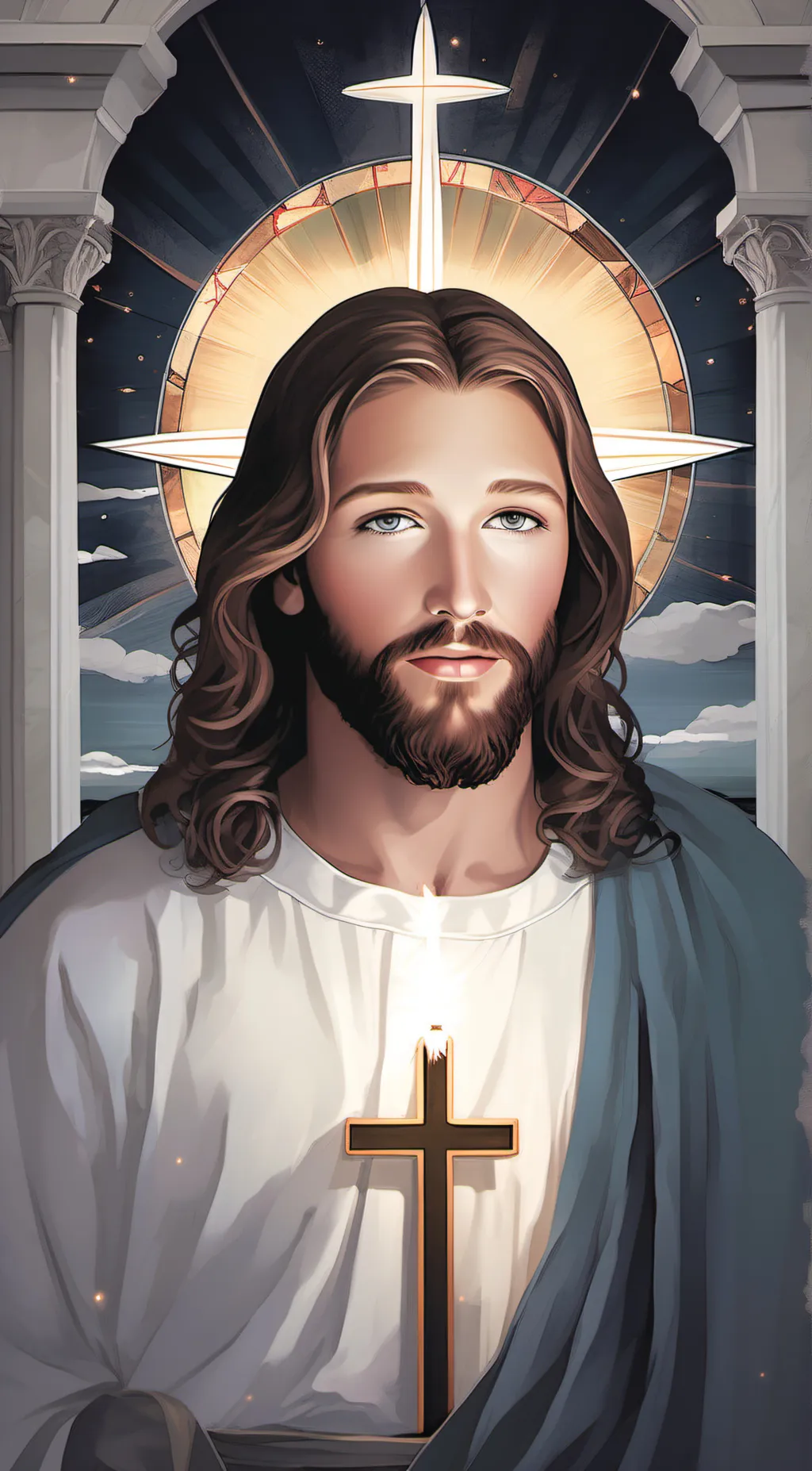 ai character: Jesus Christ  background
