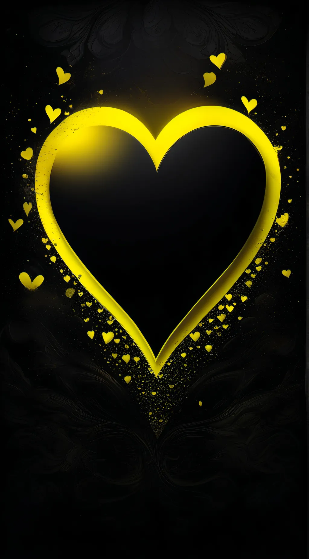 ai character: yellow heart background