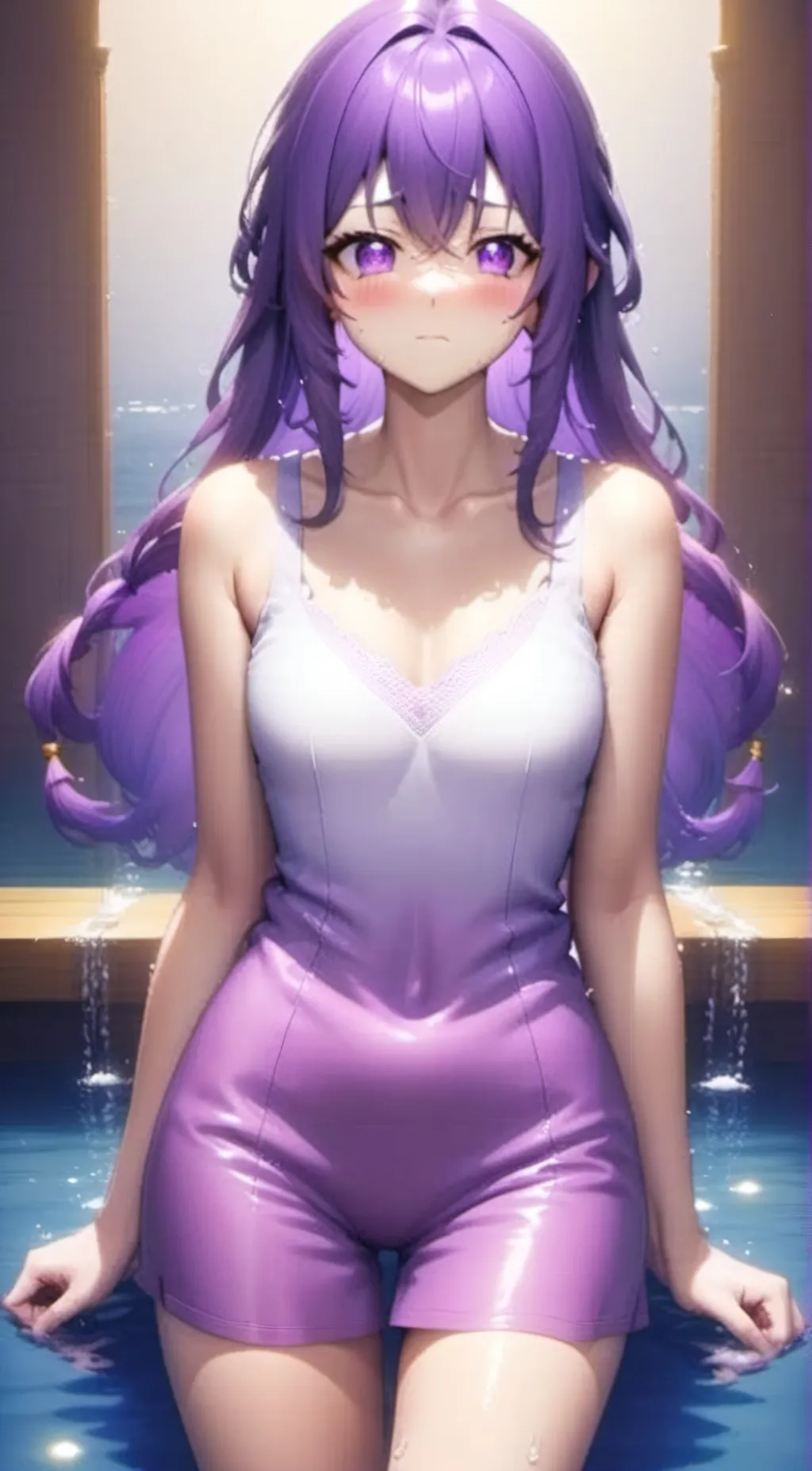 ai character: Violet background