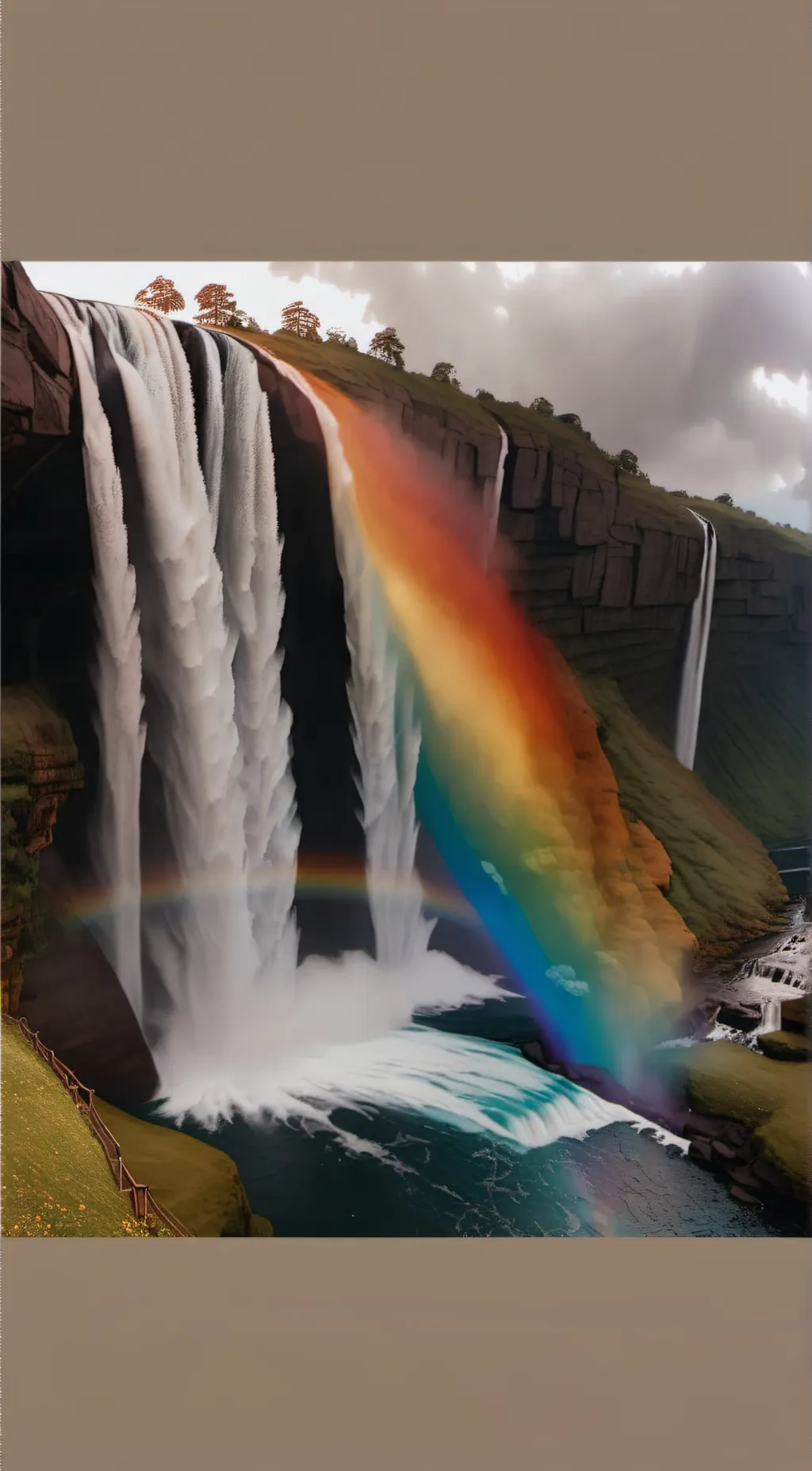 ai character: Waterfall background