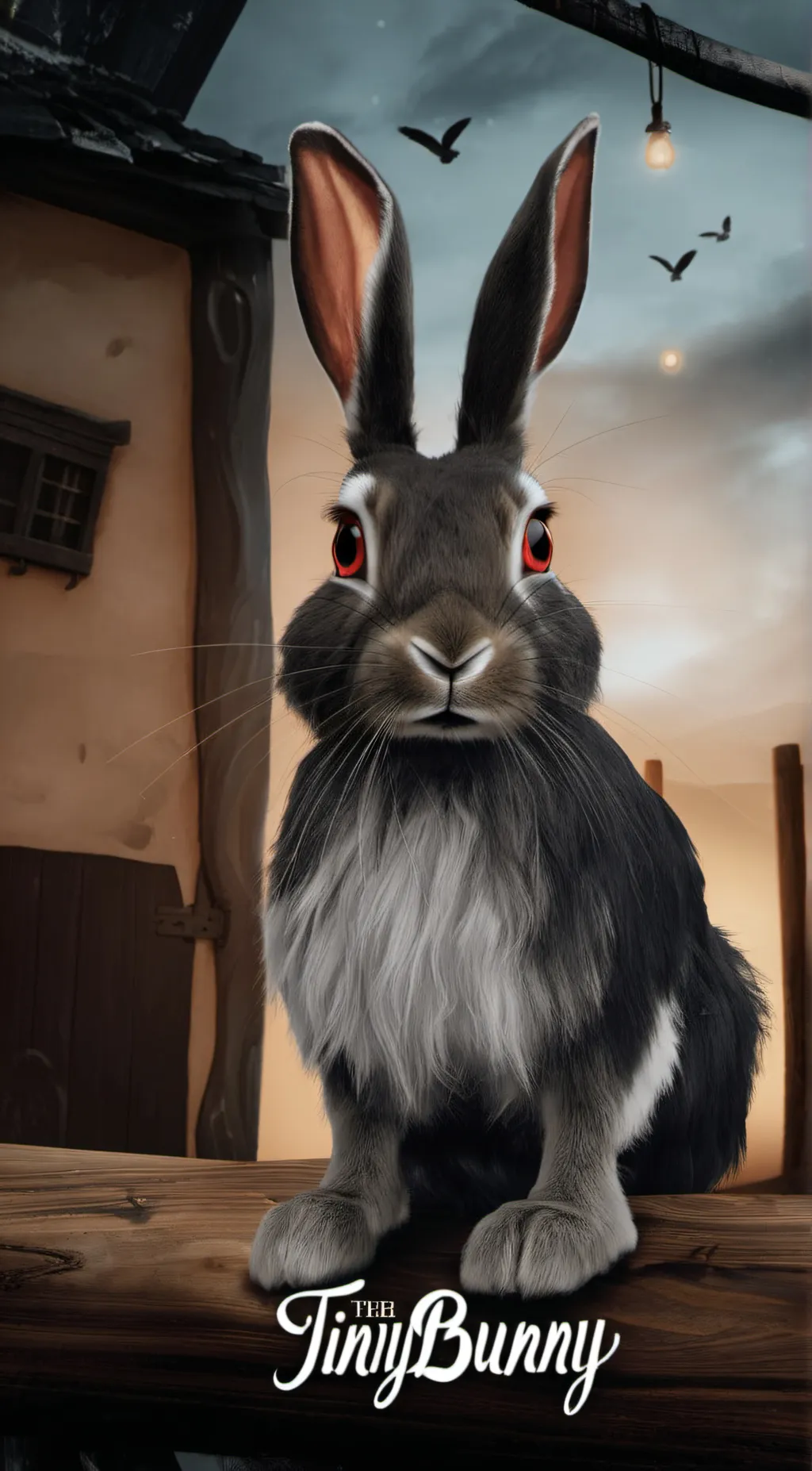 ai character: Tiny bunny  background