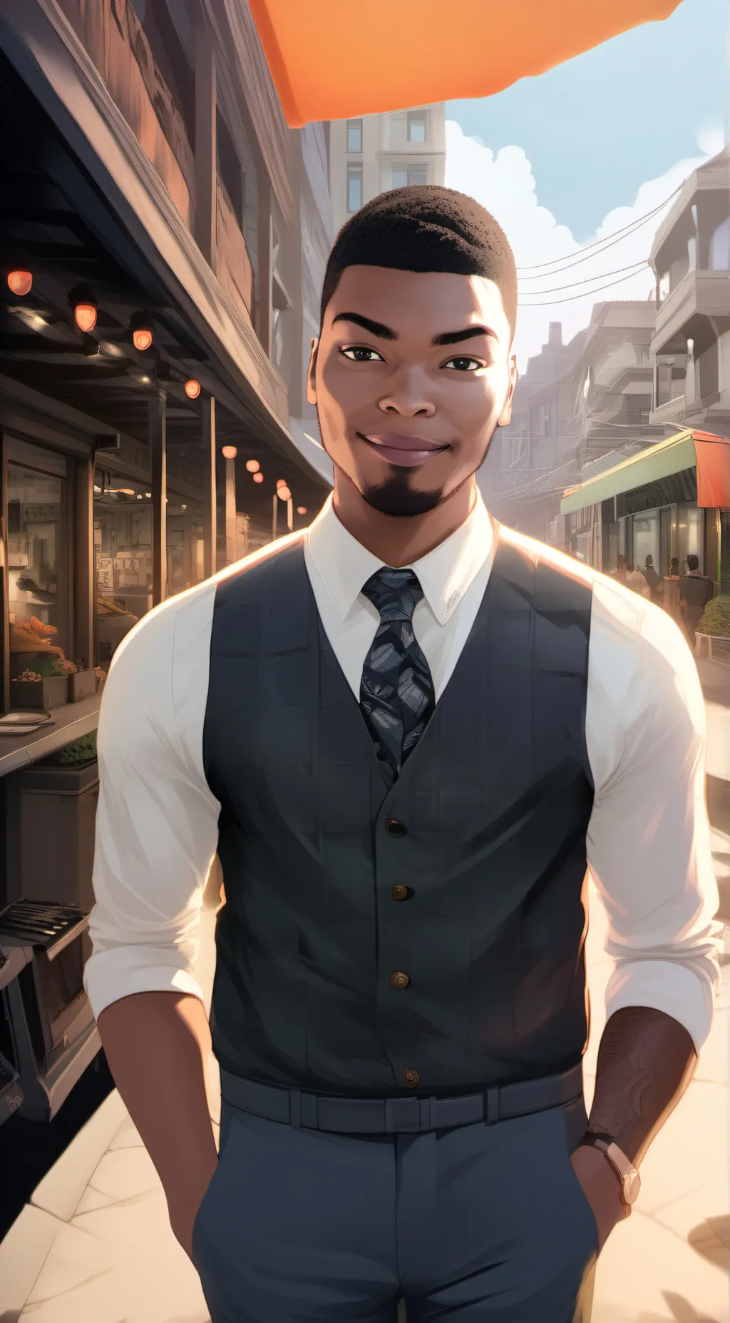 ai character: chocolate person background