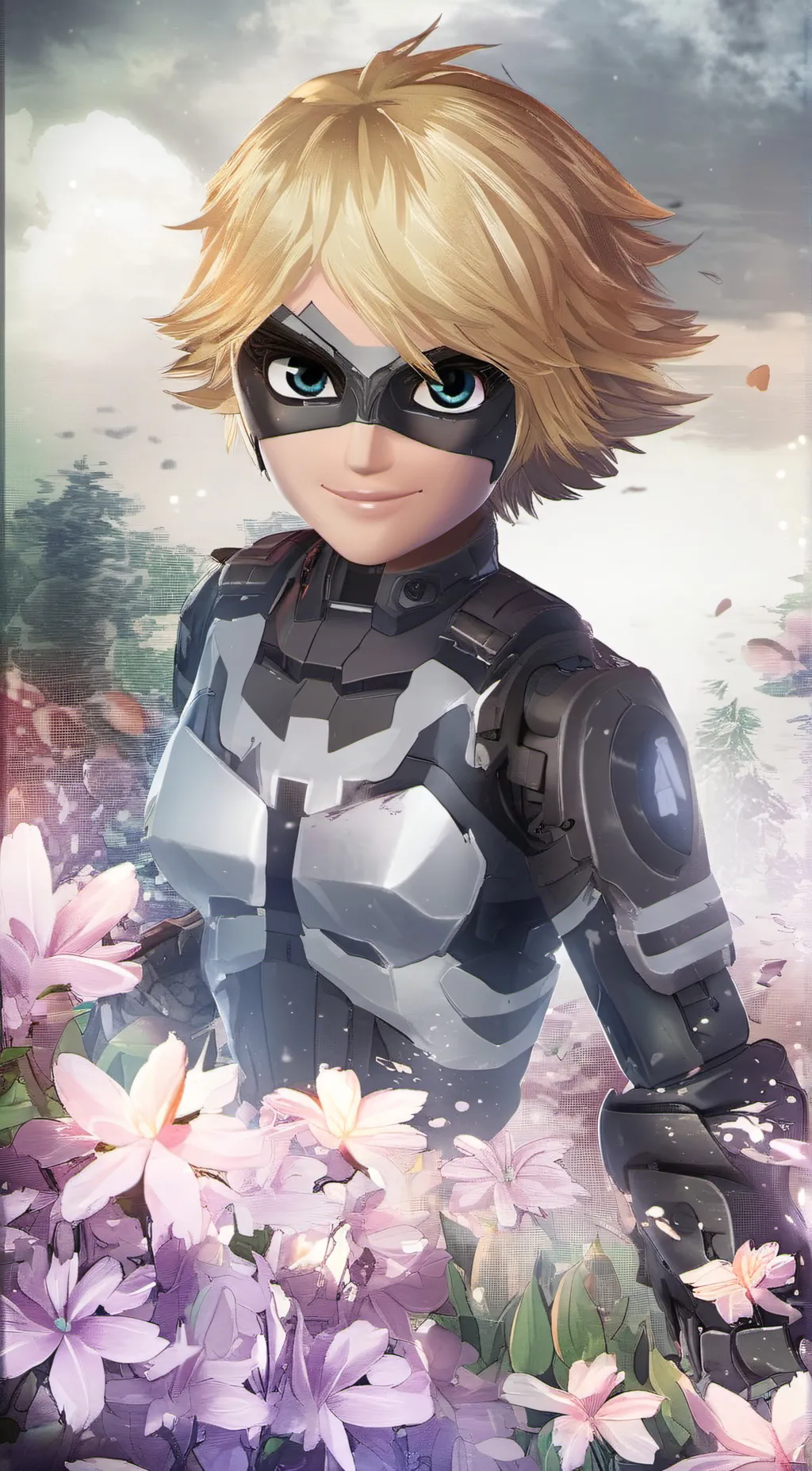 ai character: cat noir  background