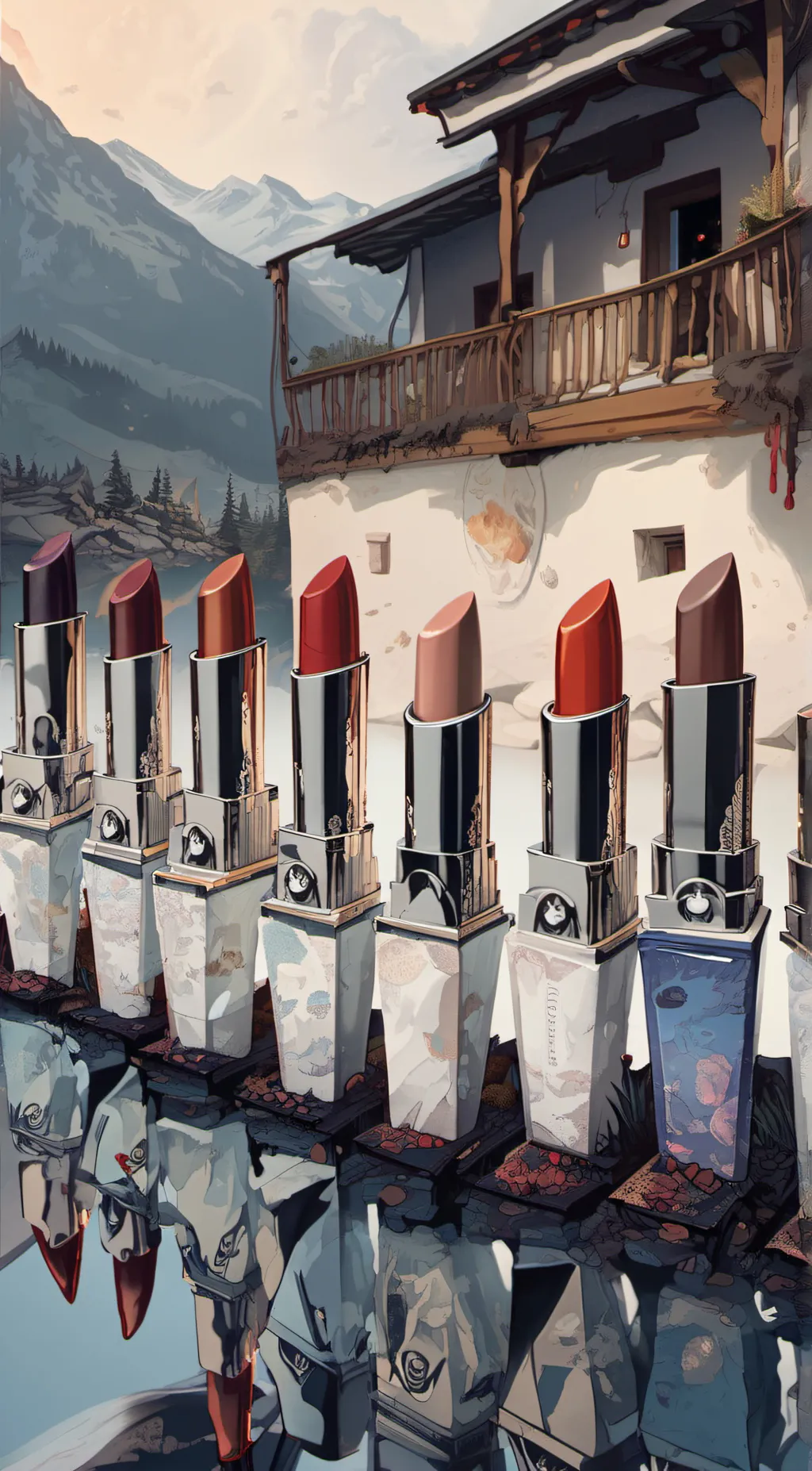 ai character: Magic lipstick background